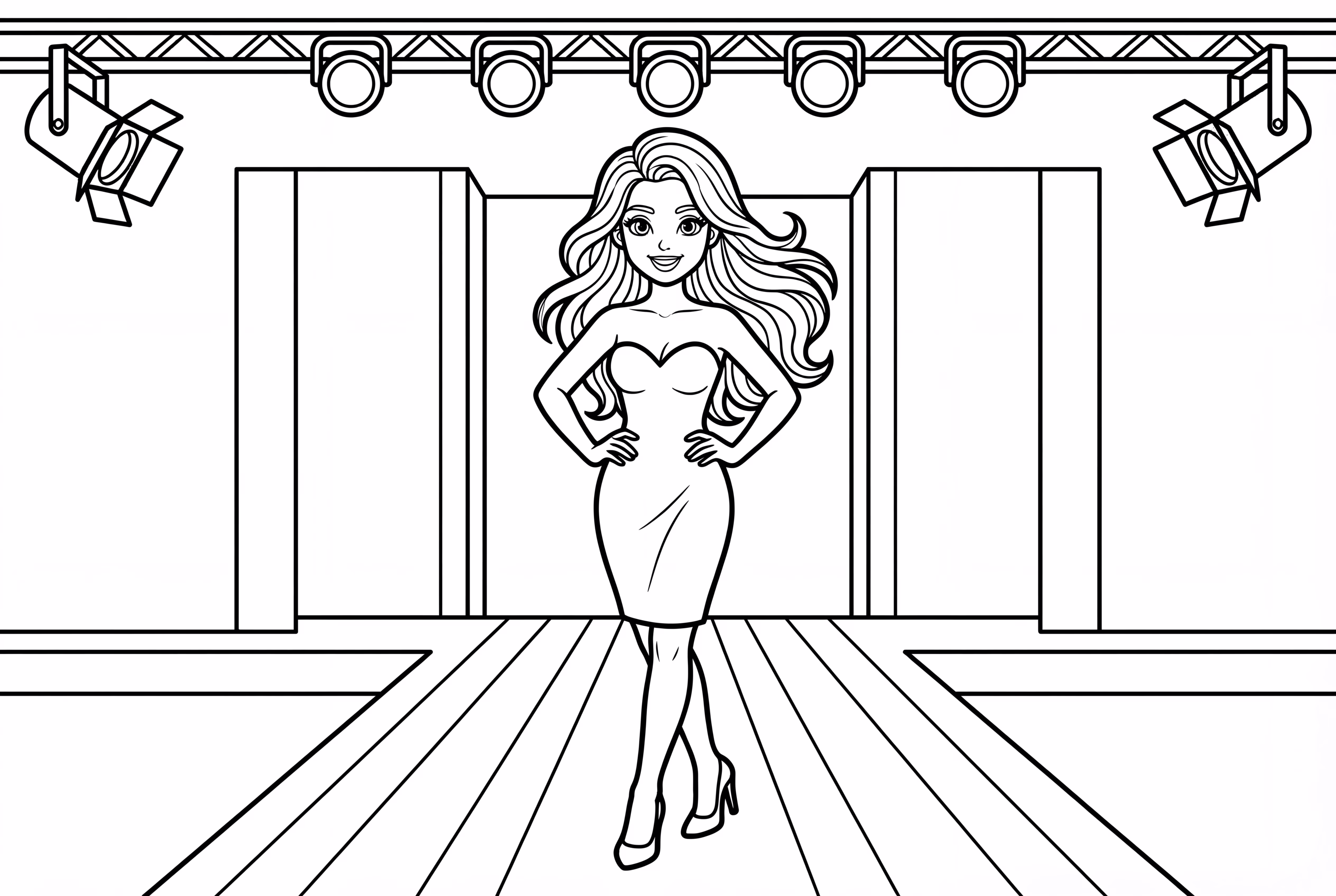 바비 패션쇼 런웨이 스포트라이트