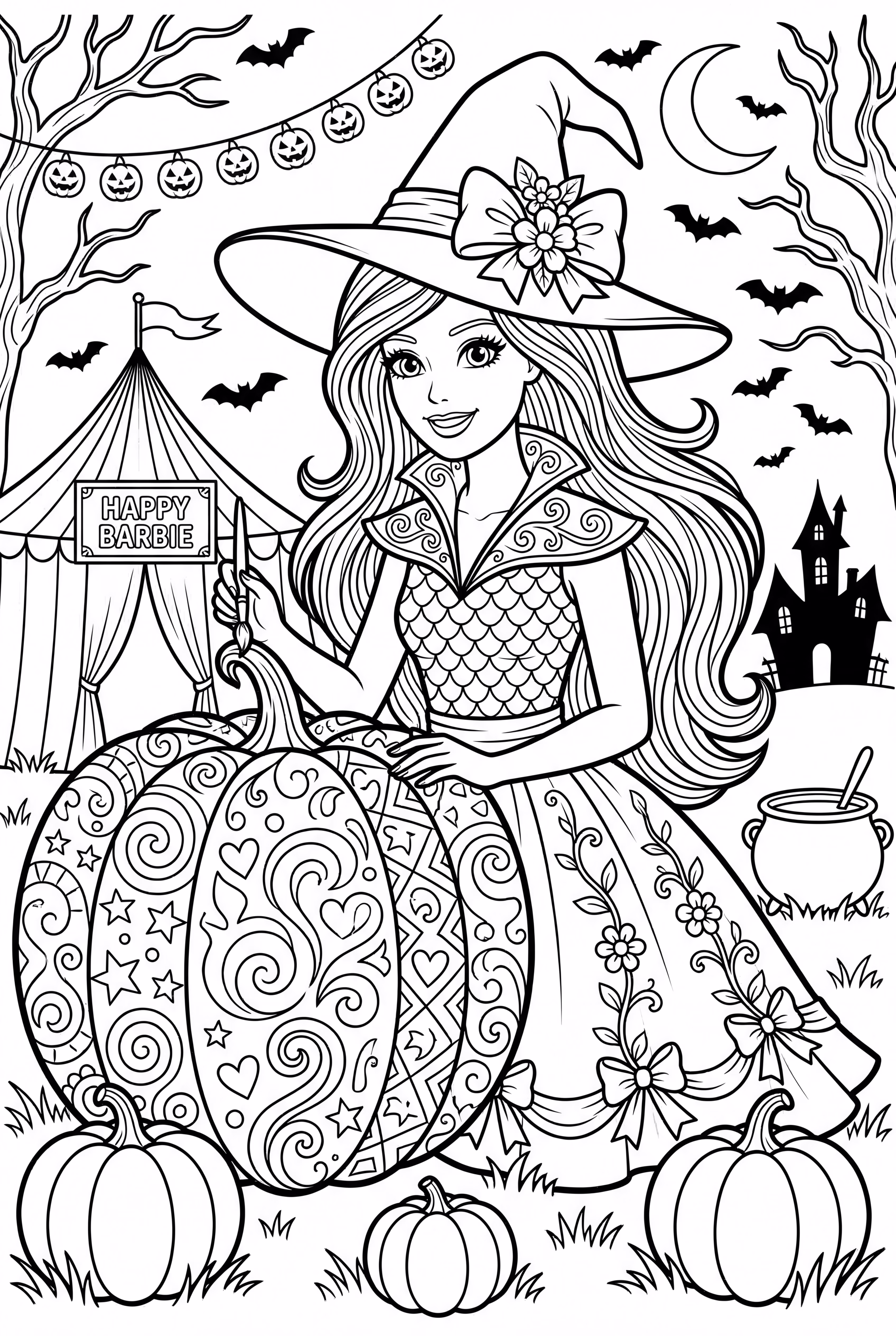 décoration de citrouilles d'Halloween de Barbie