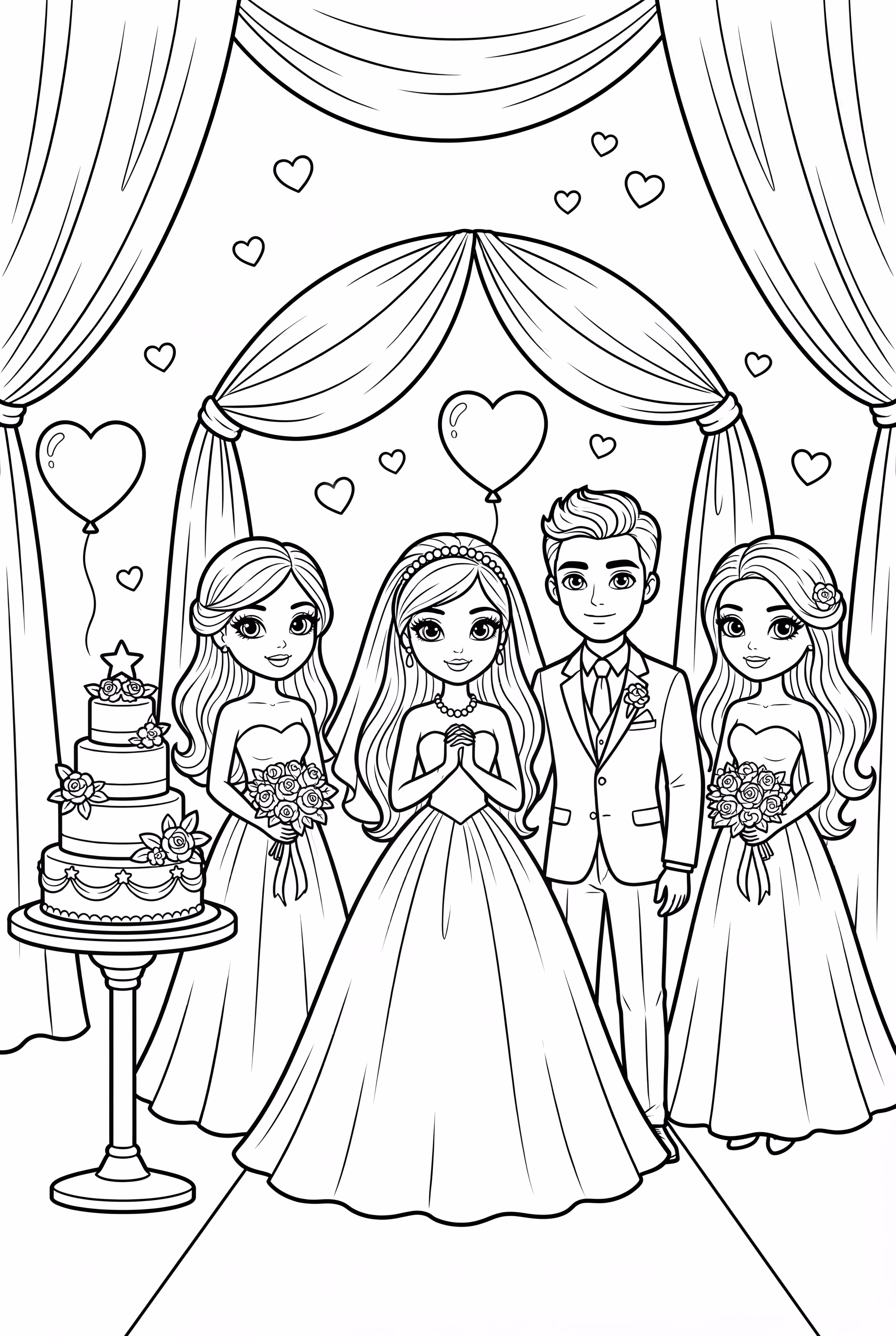 barbie jour de mariage avec ken et ses amis