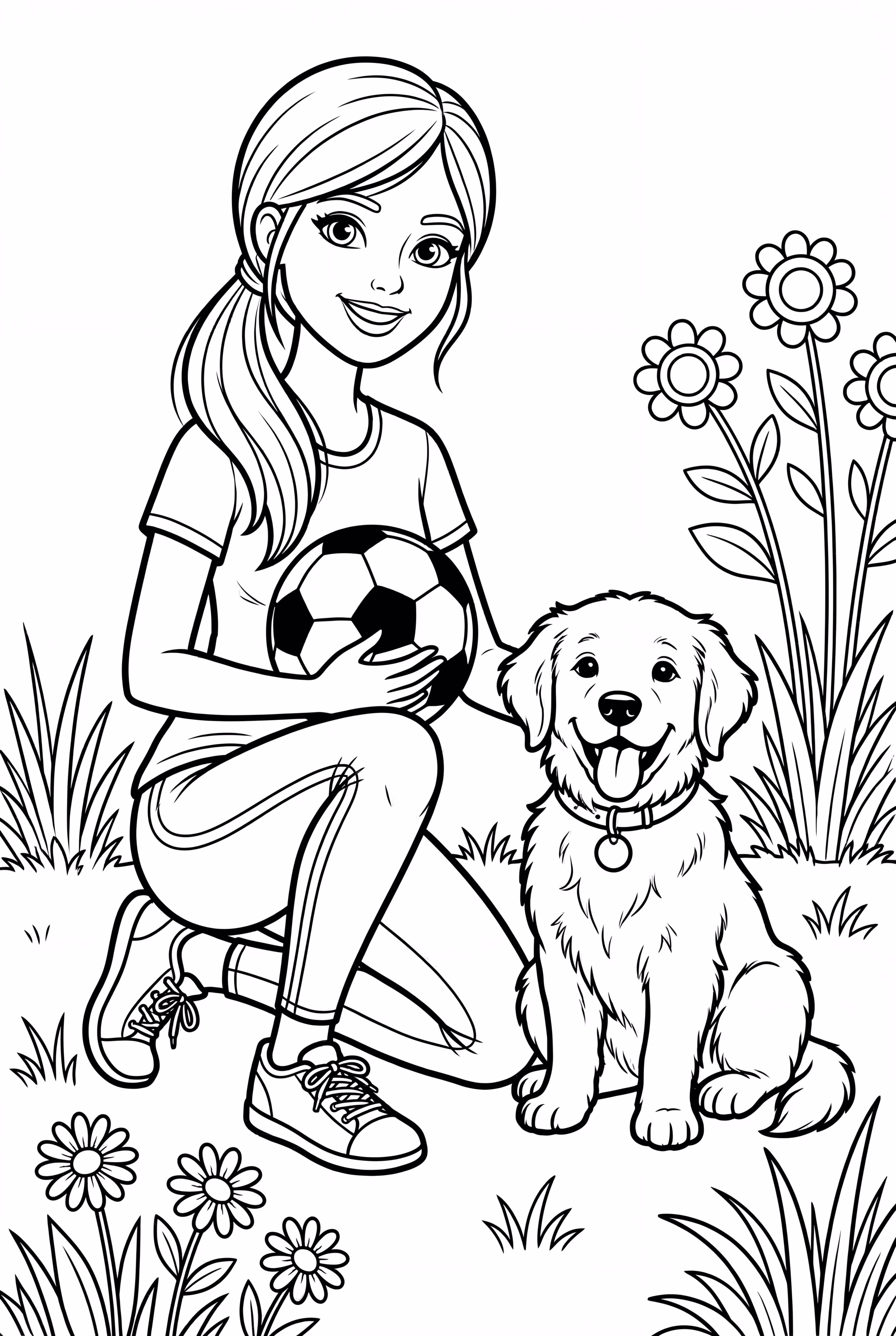 巴比與她的狗填色頁