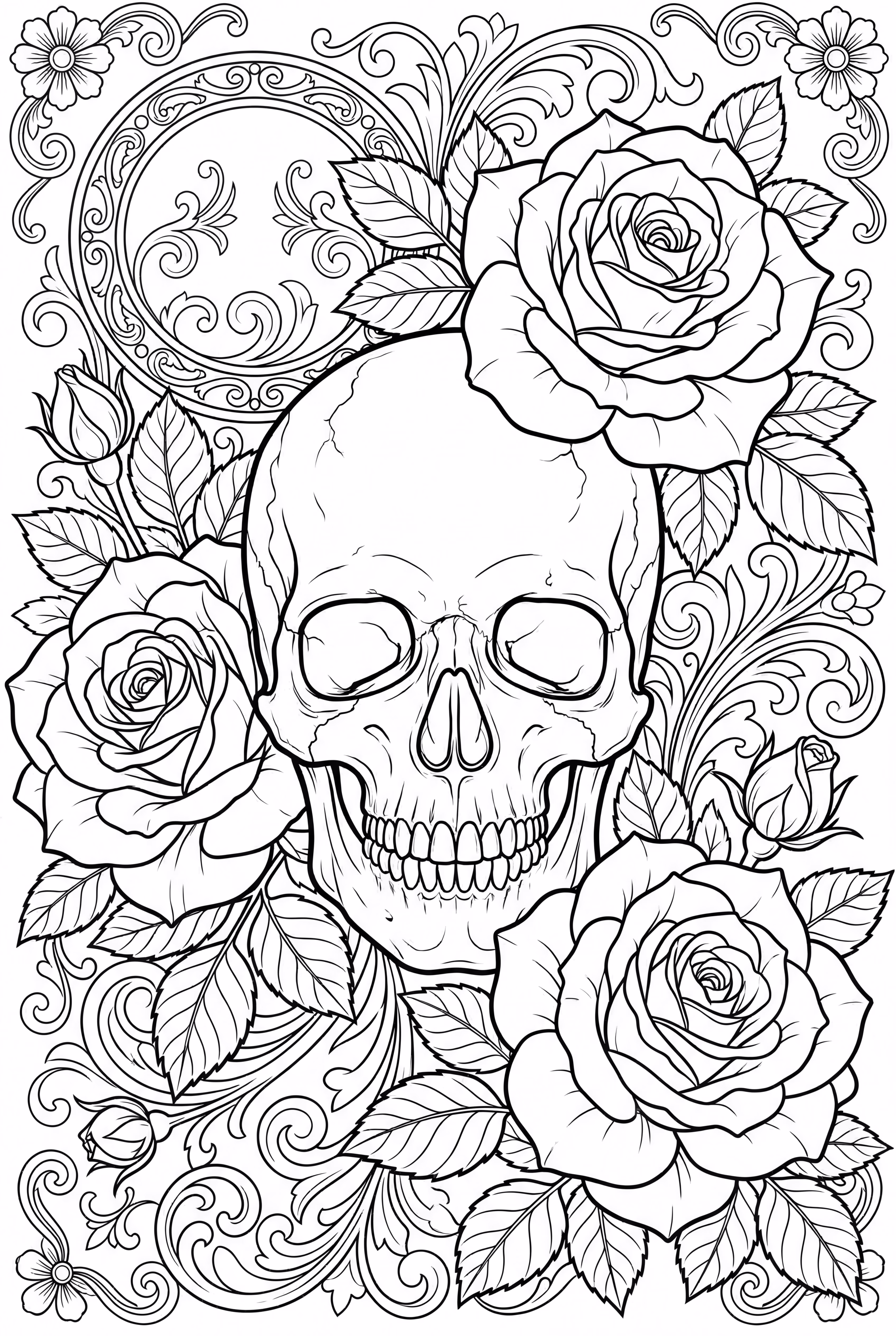 Basic skull and rose