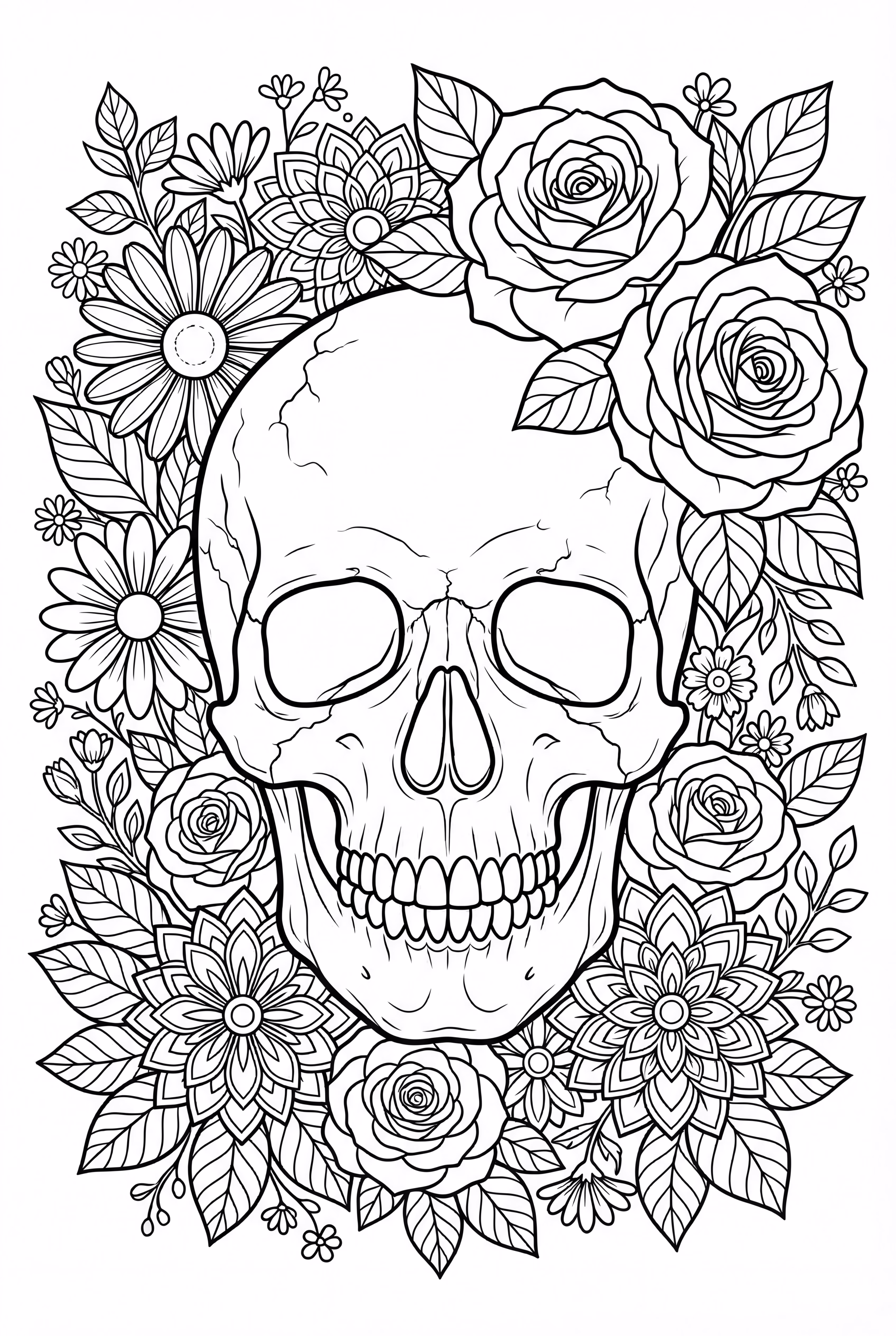 Basic skull and rose