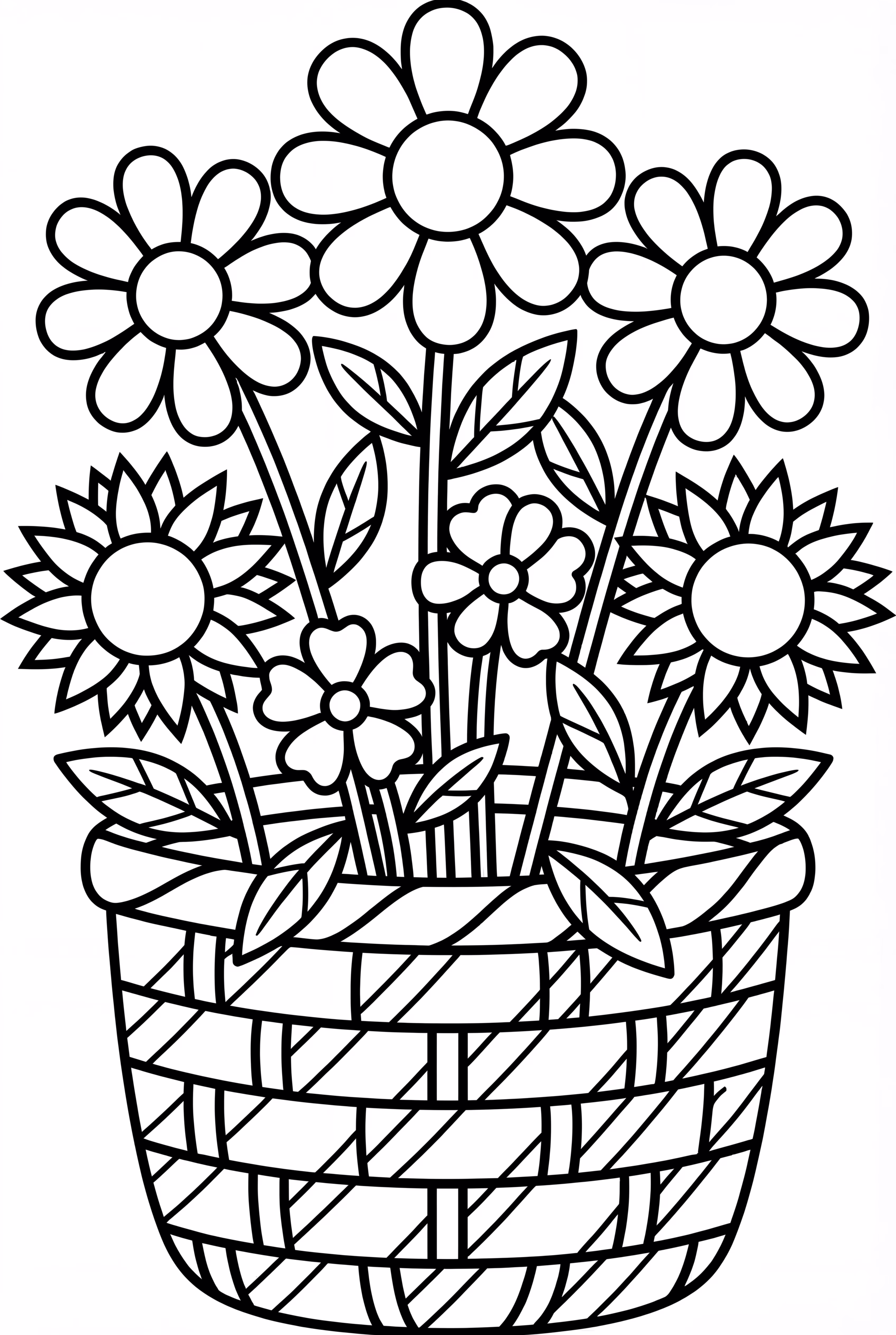 野花盛开的篮子