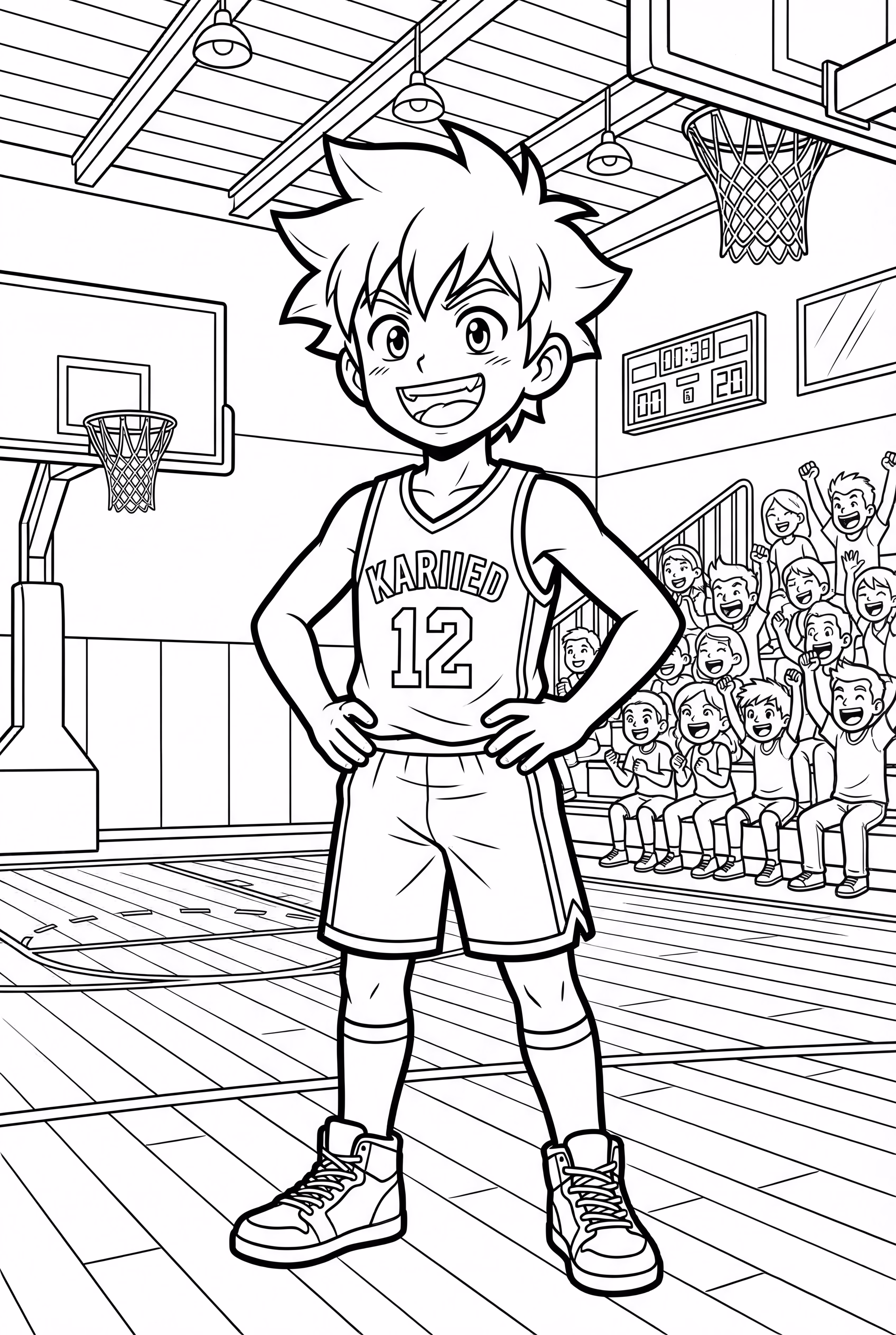 Basketball boy Standing Pose