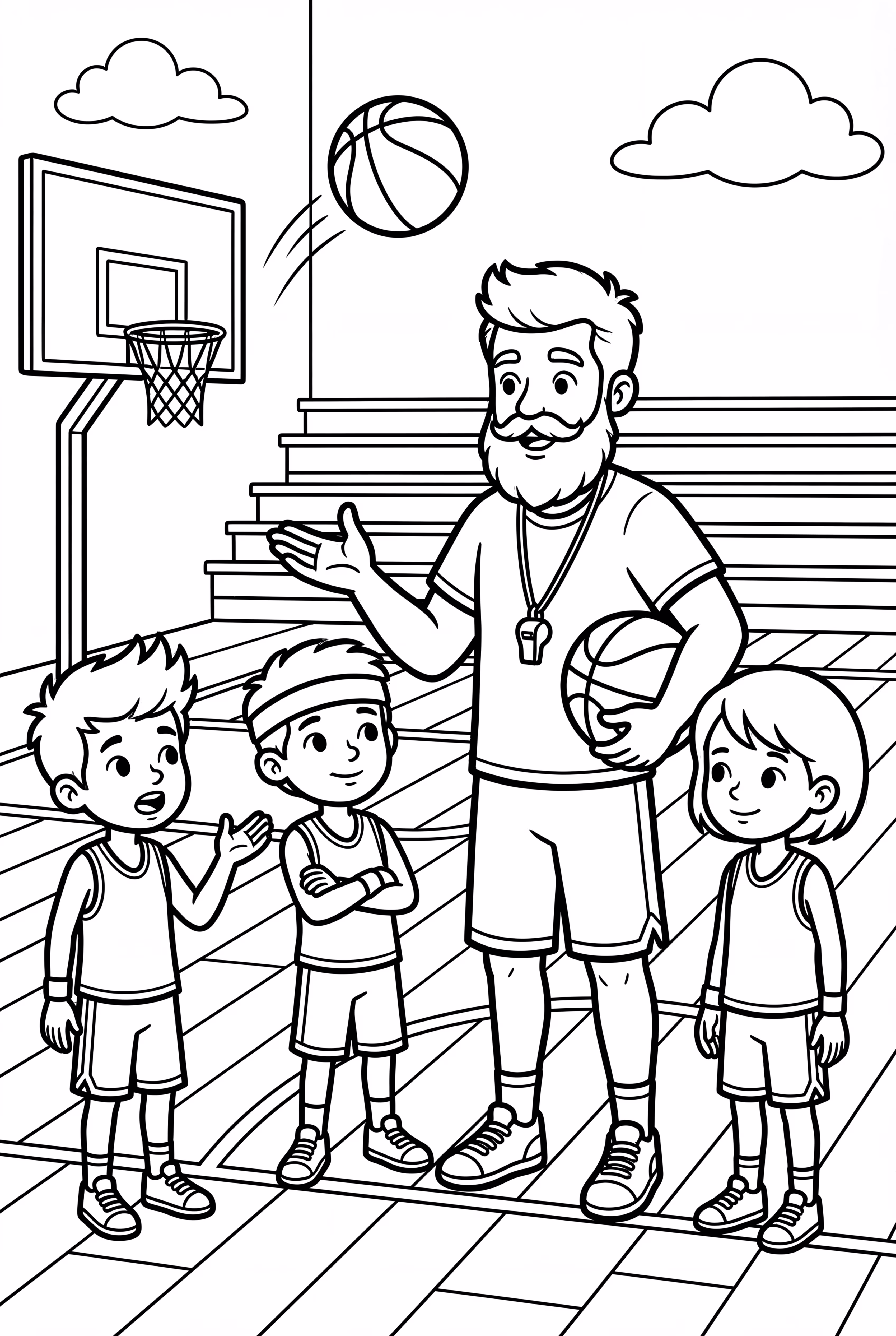basketball coach teaching