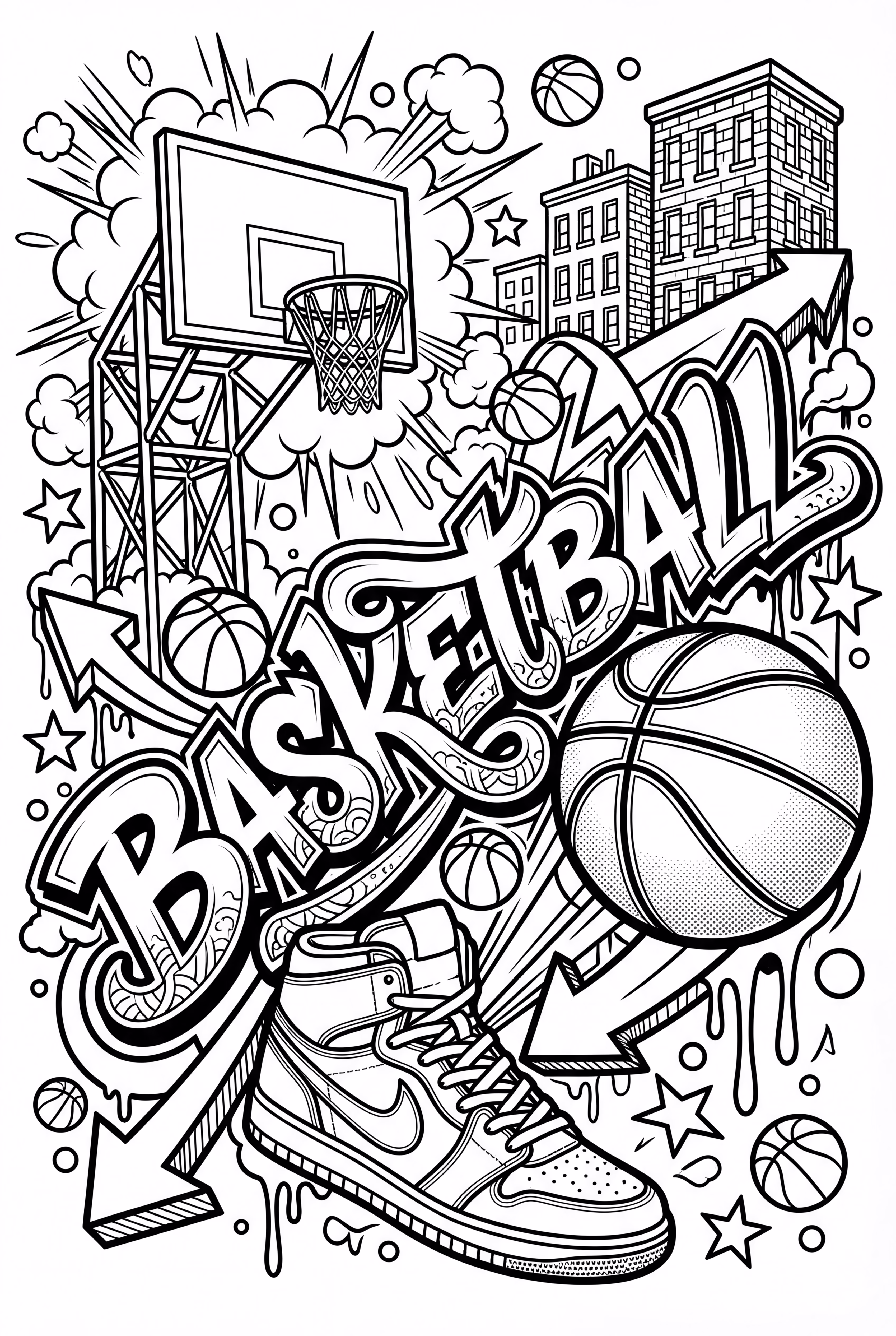 バスケットボールのグラフィティアート