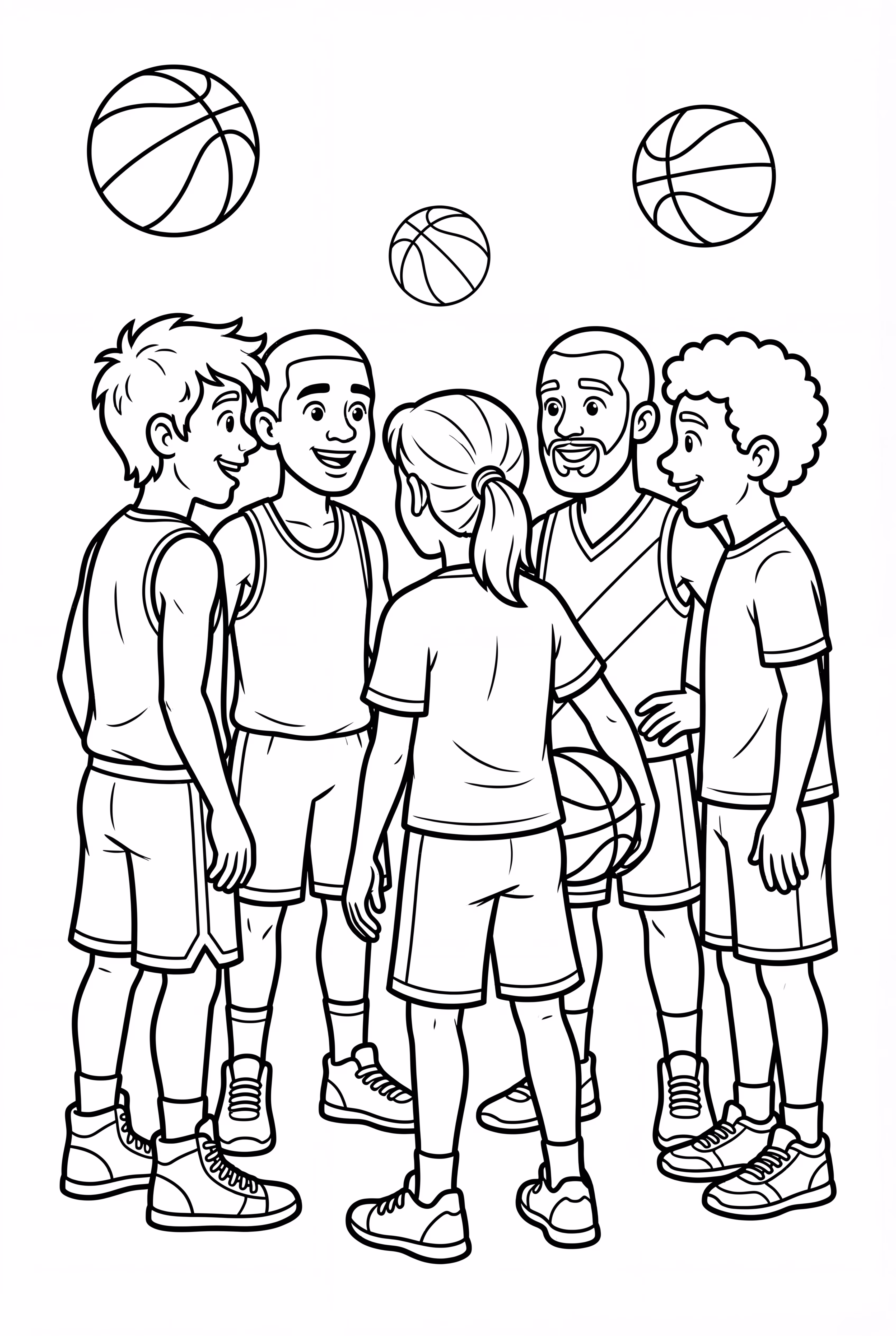 basketball team huddle