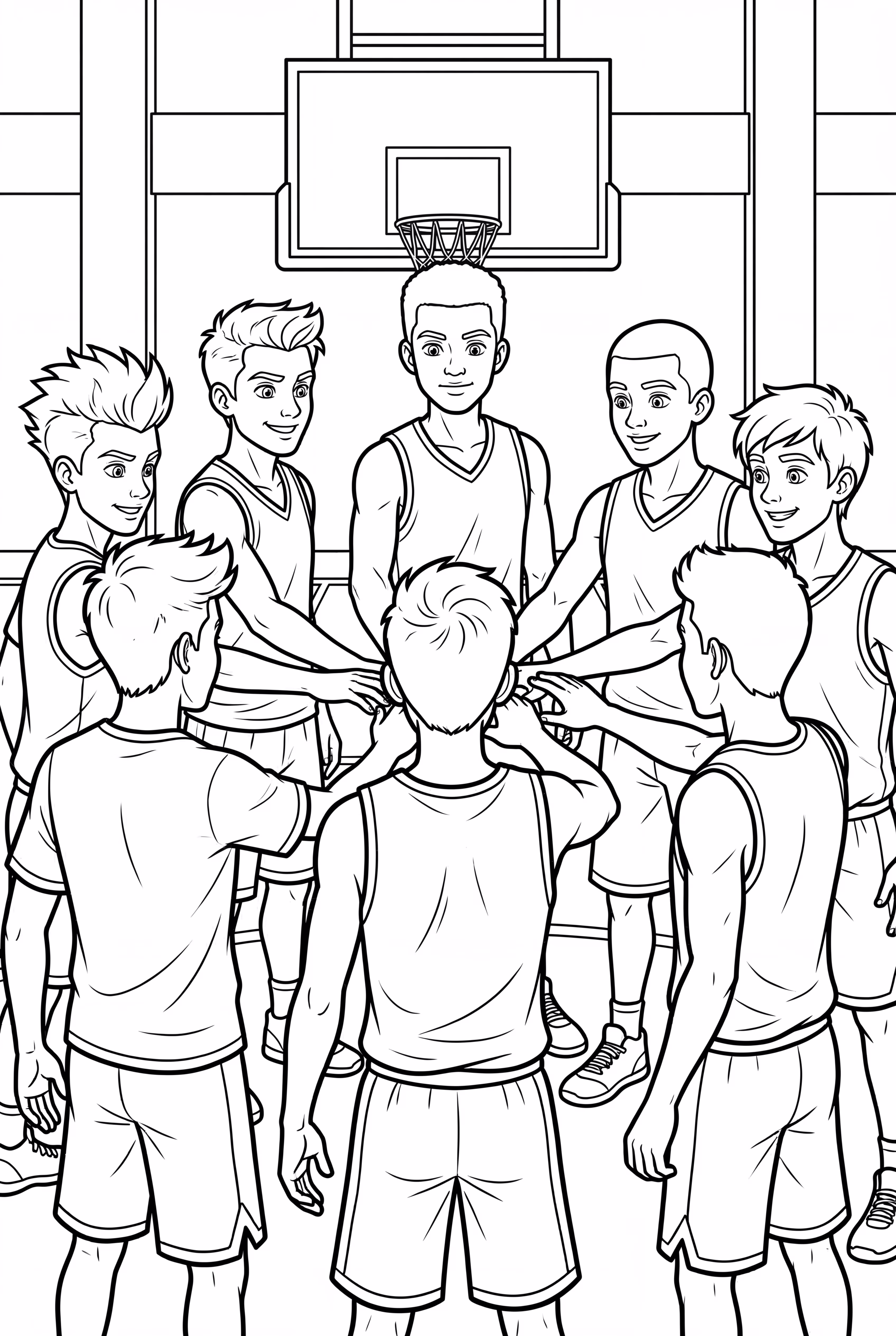 basketball team huddle-2