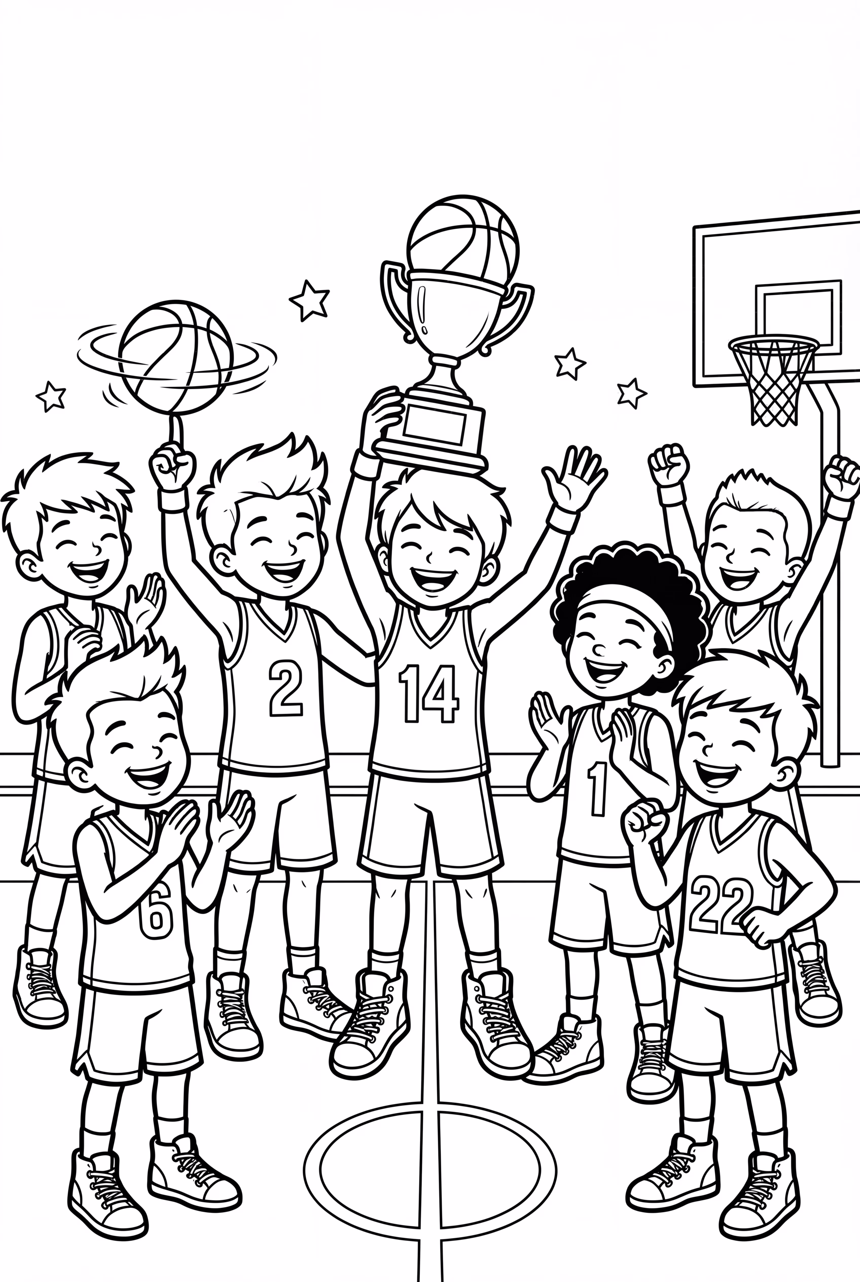 basketball victory celebration