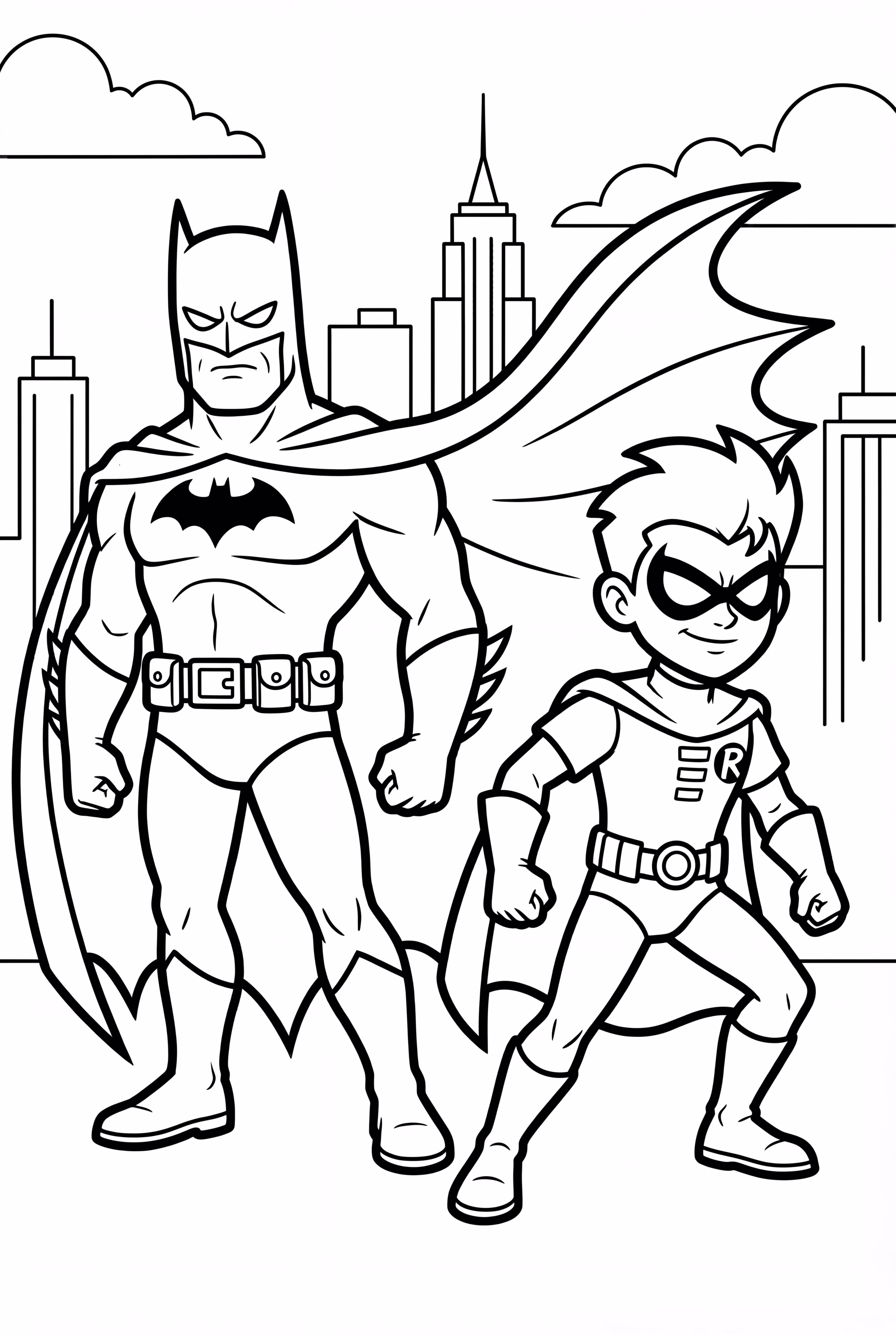 Batman And Robin Fighting Crime
