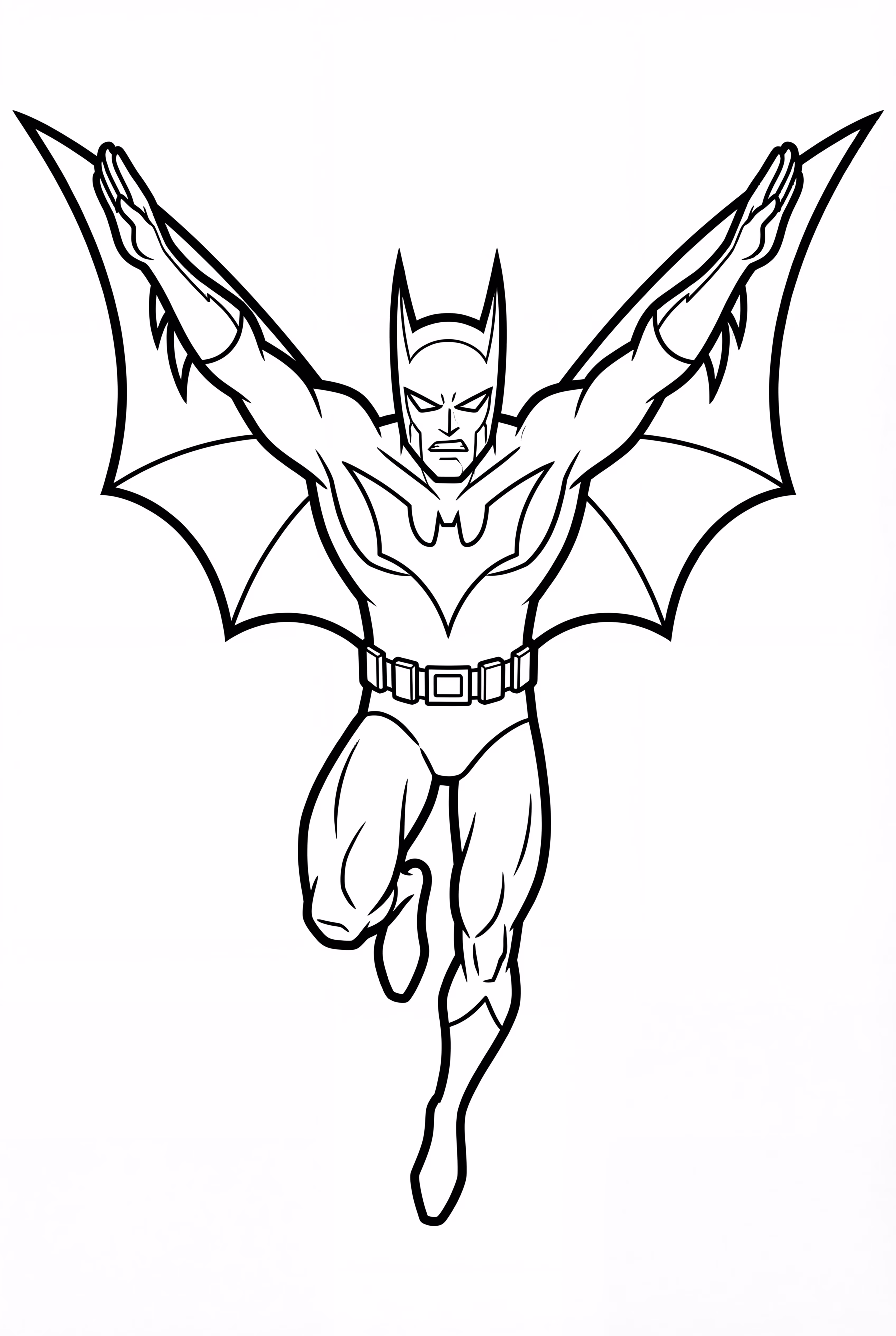 Batman Beyond Flying With Red Wings