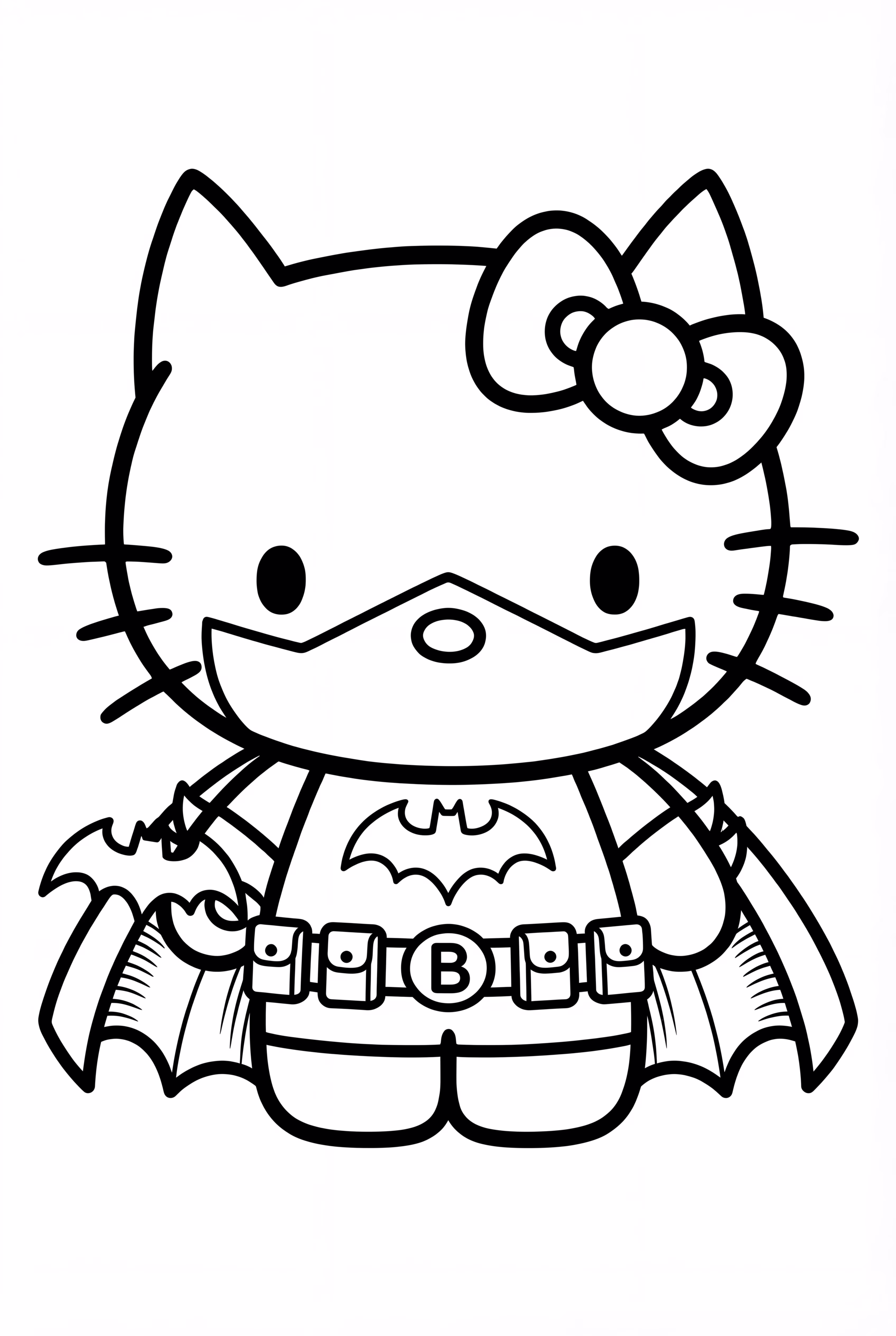 Batman Hello Kitty Holding Batarangs