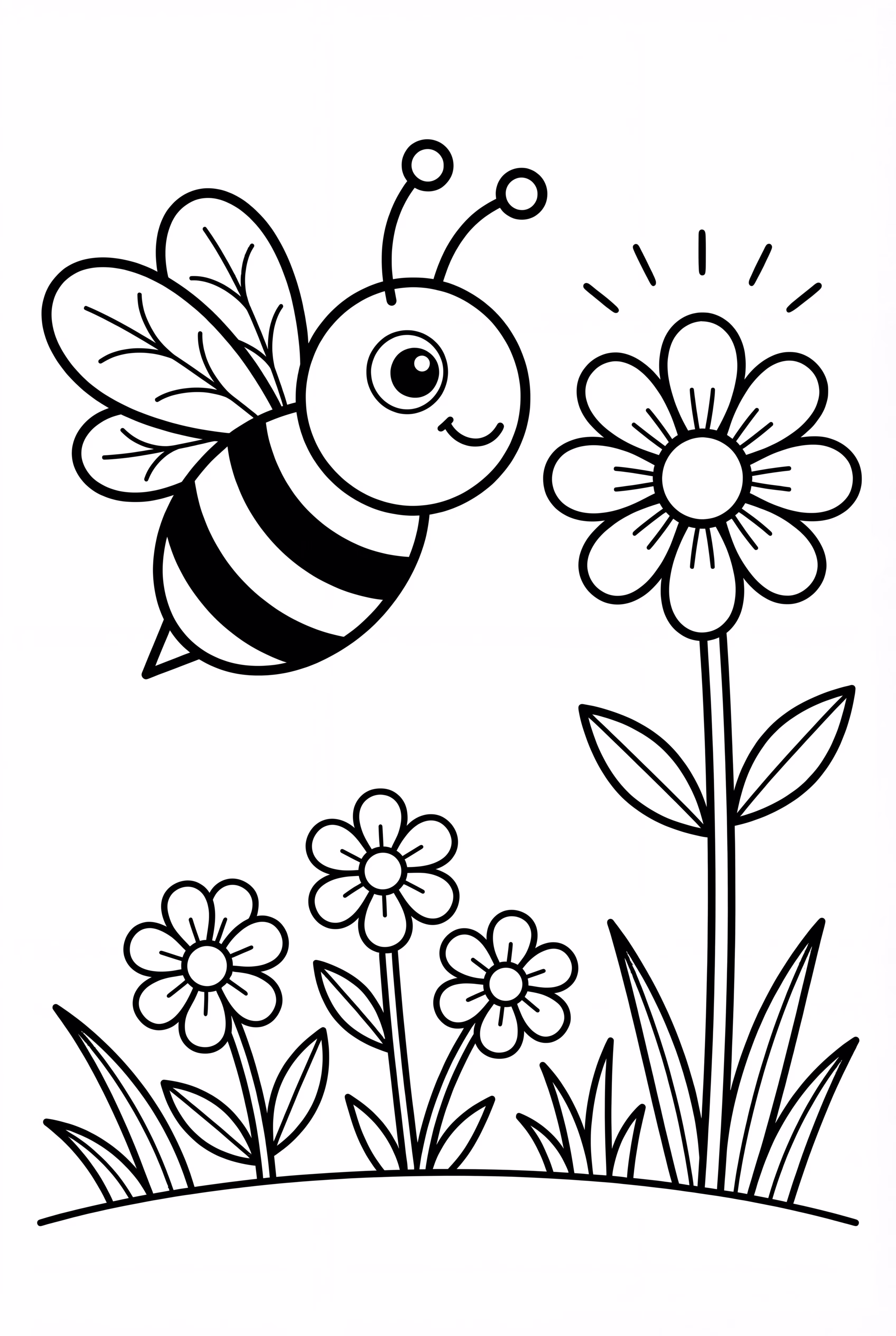 Bee Adventure Through a Flower Garden