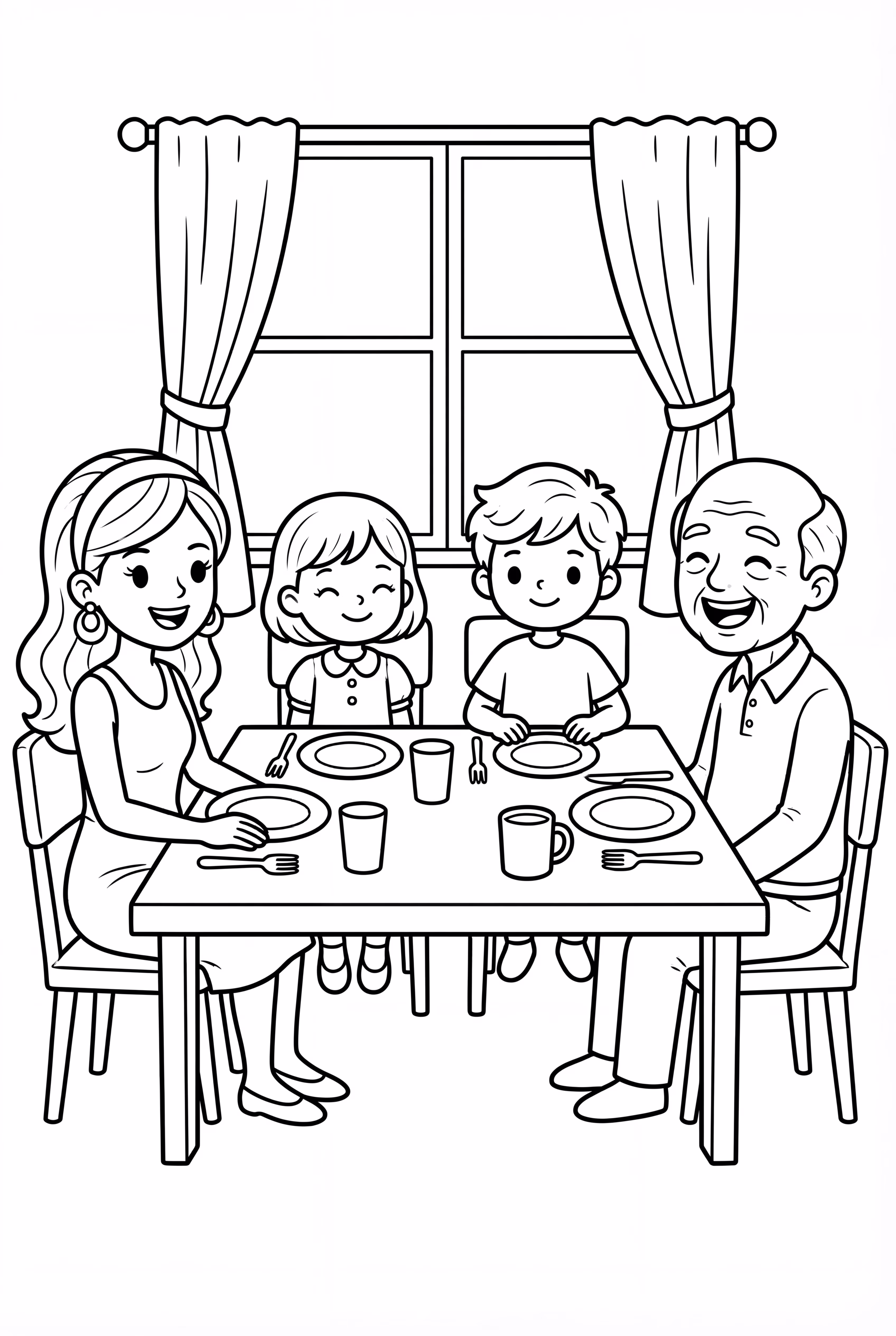 Belle À Mesa Jantando Com Amigos