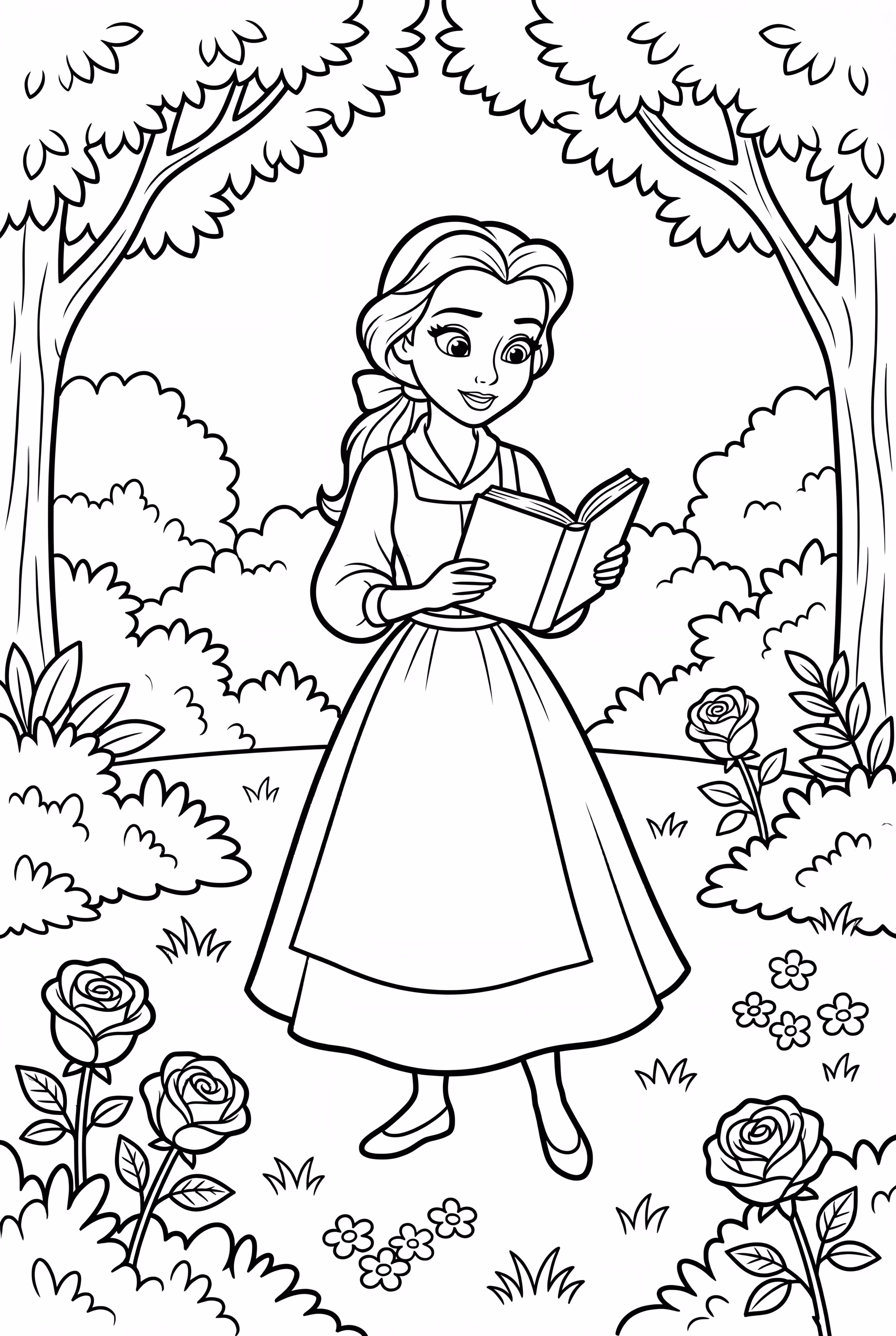 Belle dans sa robe bleue de village