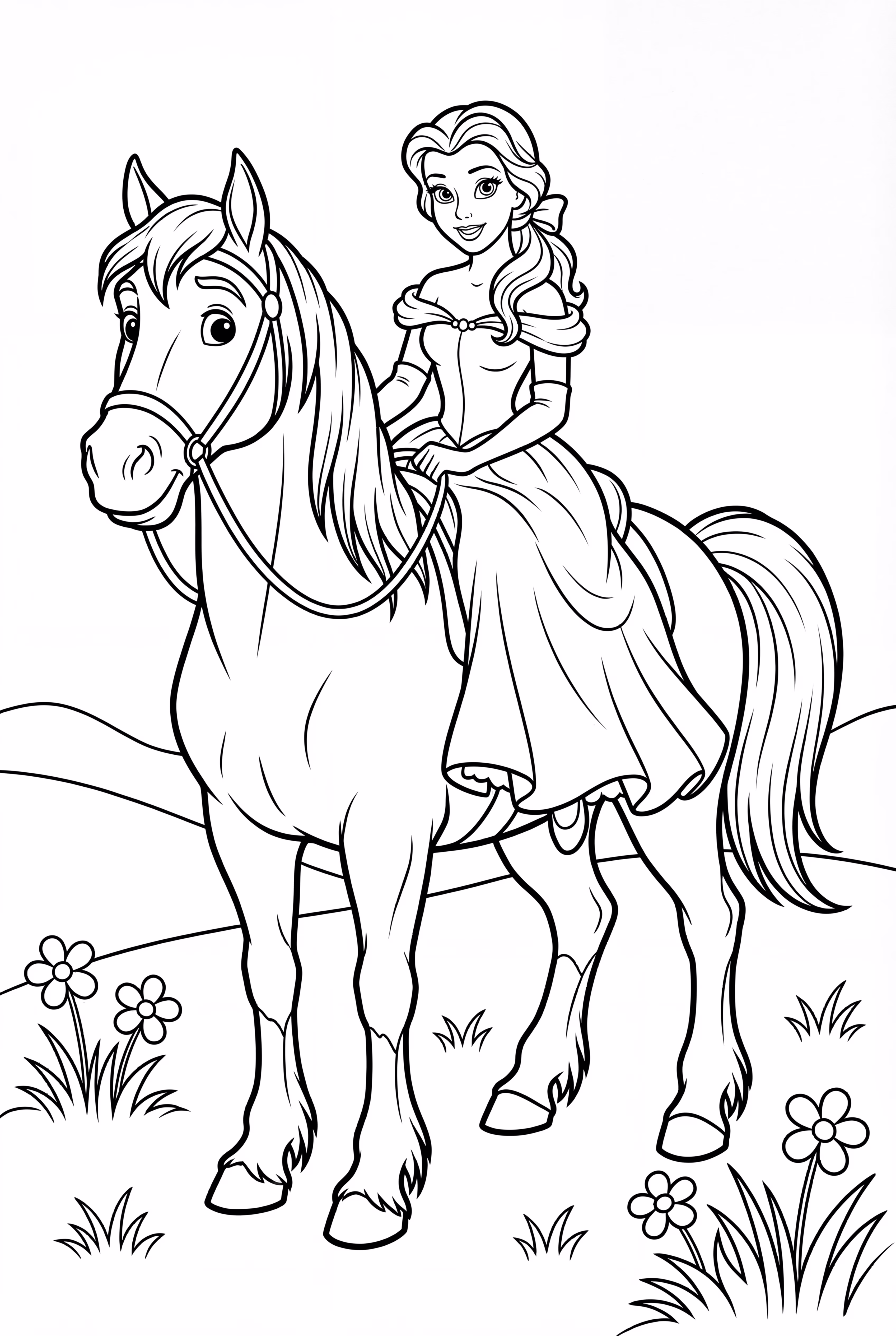 Belle Montando Seu Cavalo Philippe