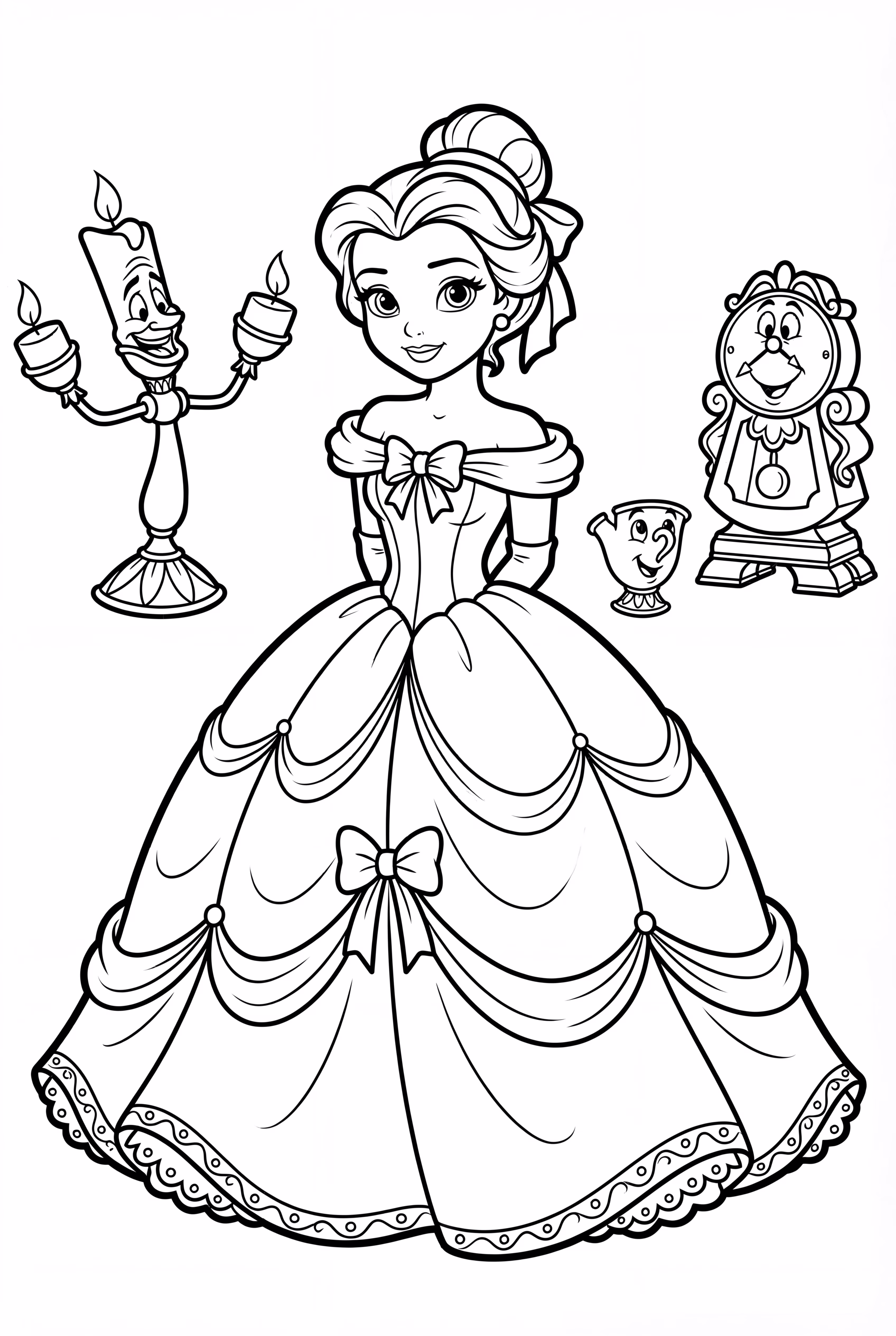 Bela com Lumière e Cogsworth