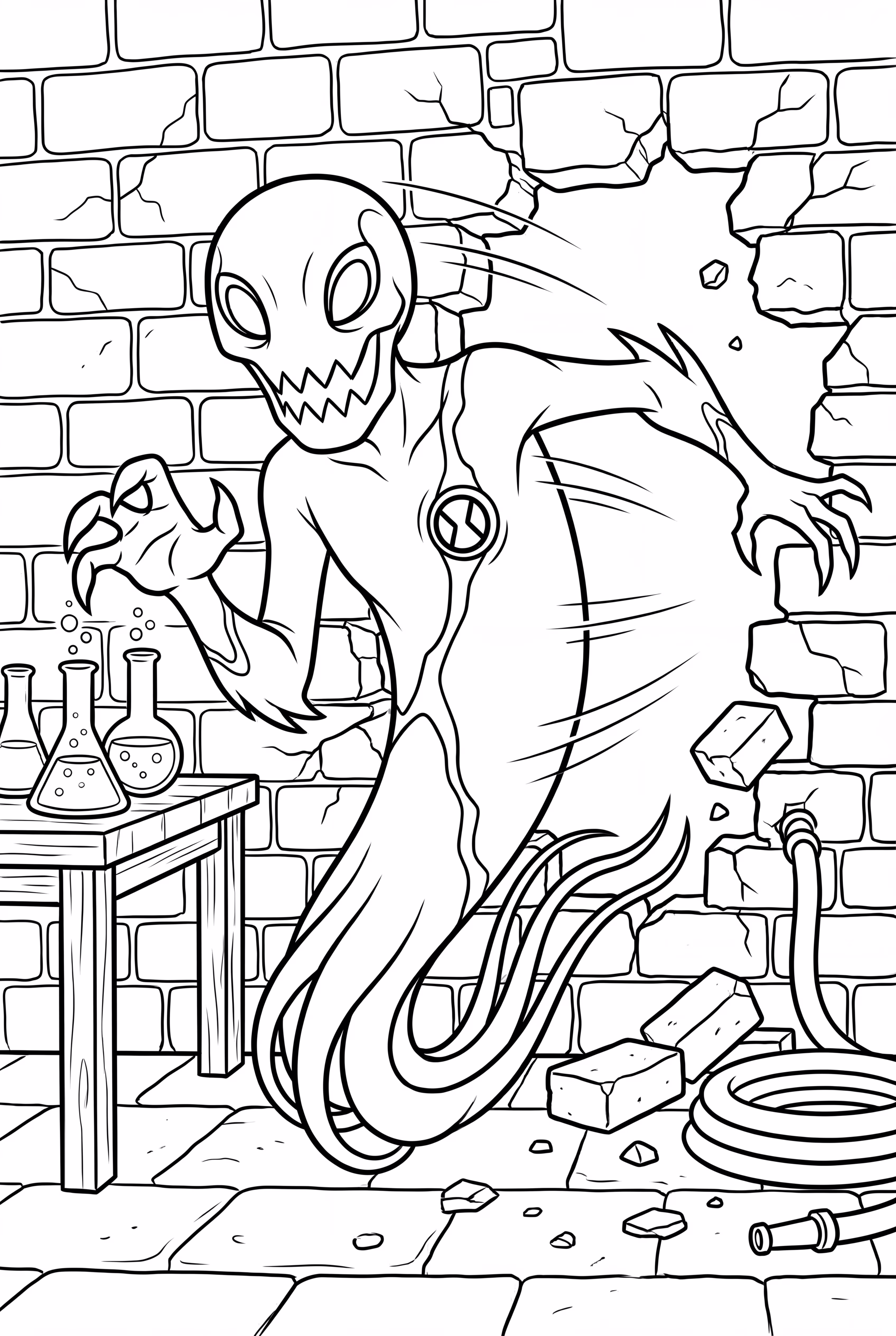 Ben 10 As Ghostfreak Through A Wall