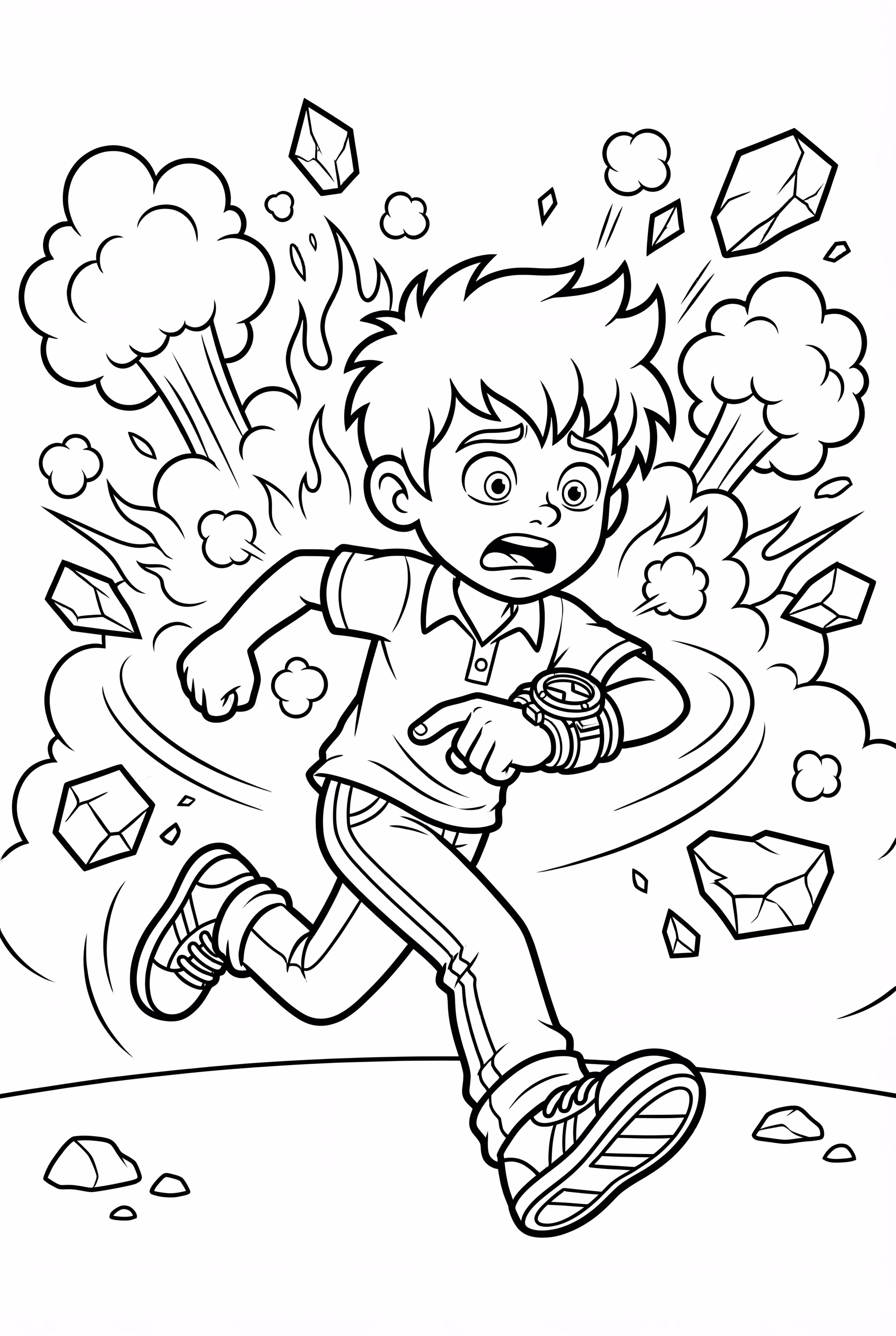 Ben 10 Escaping An Explosion