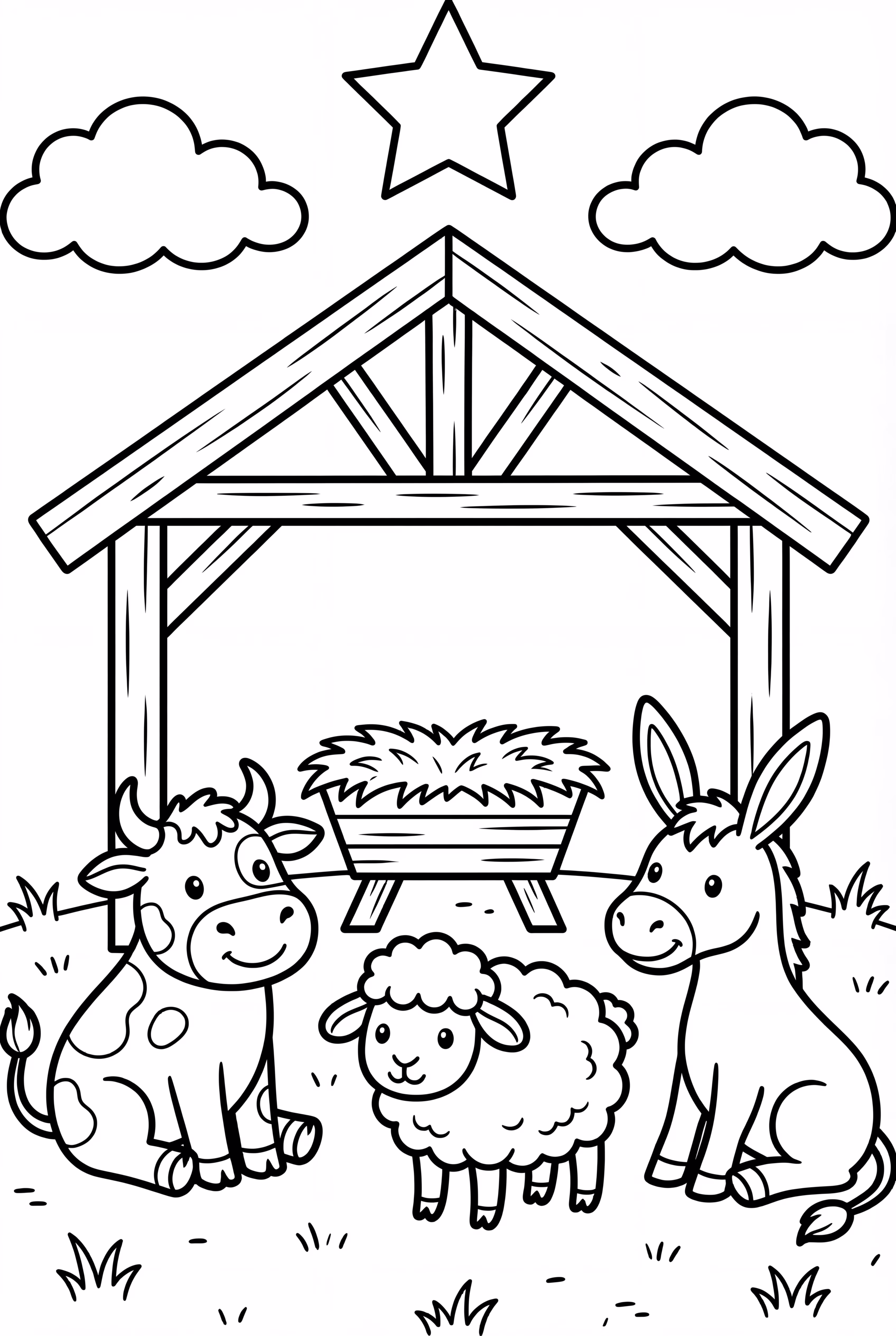 Bible Christmas Manger Animals