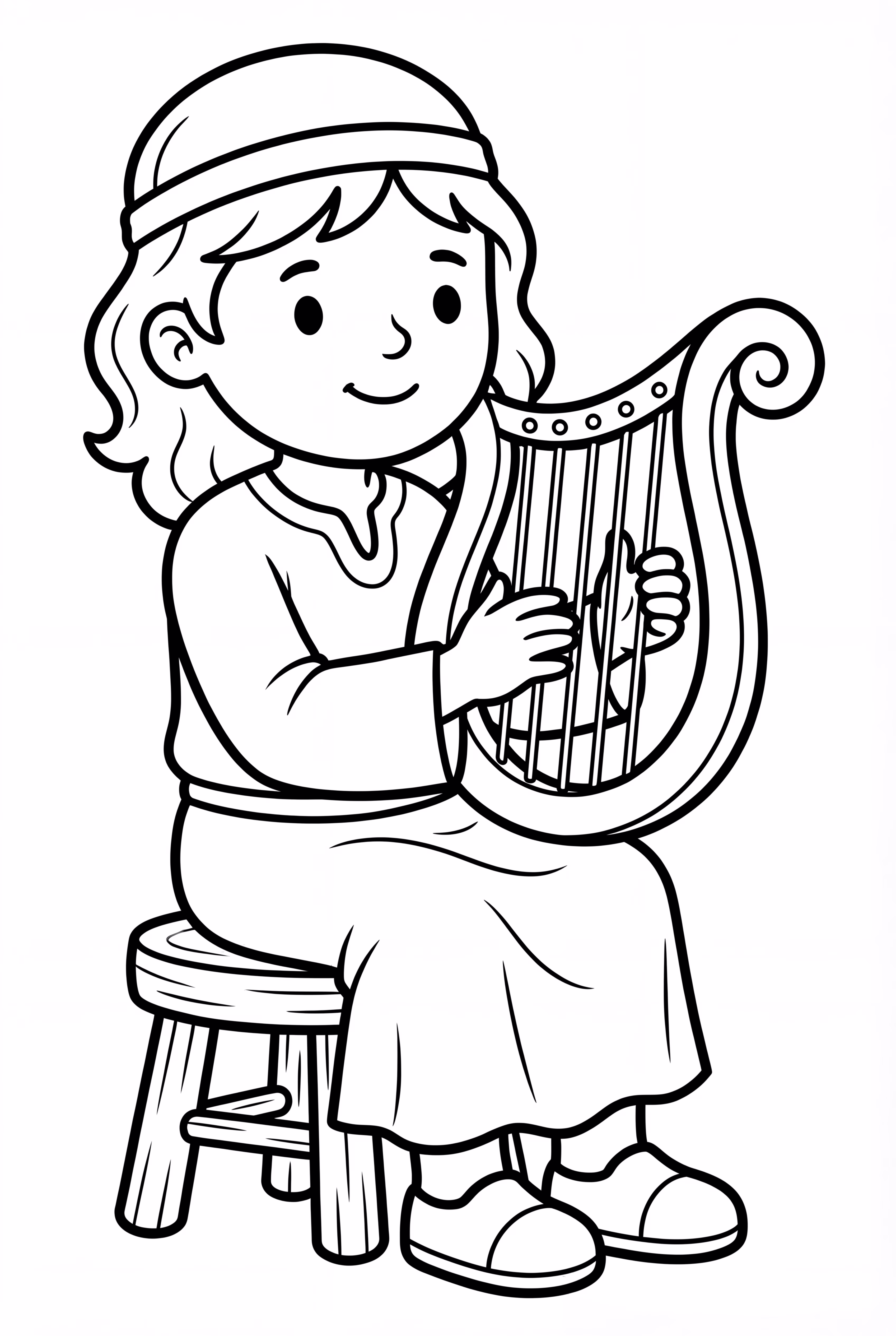 Bible David Playing Harp