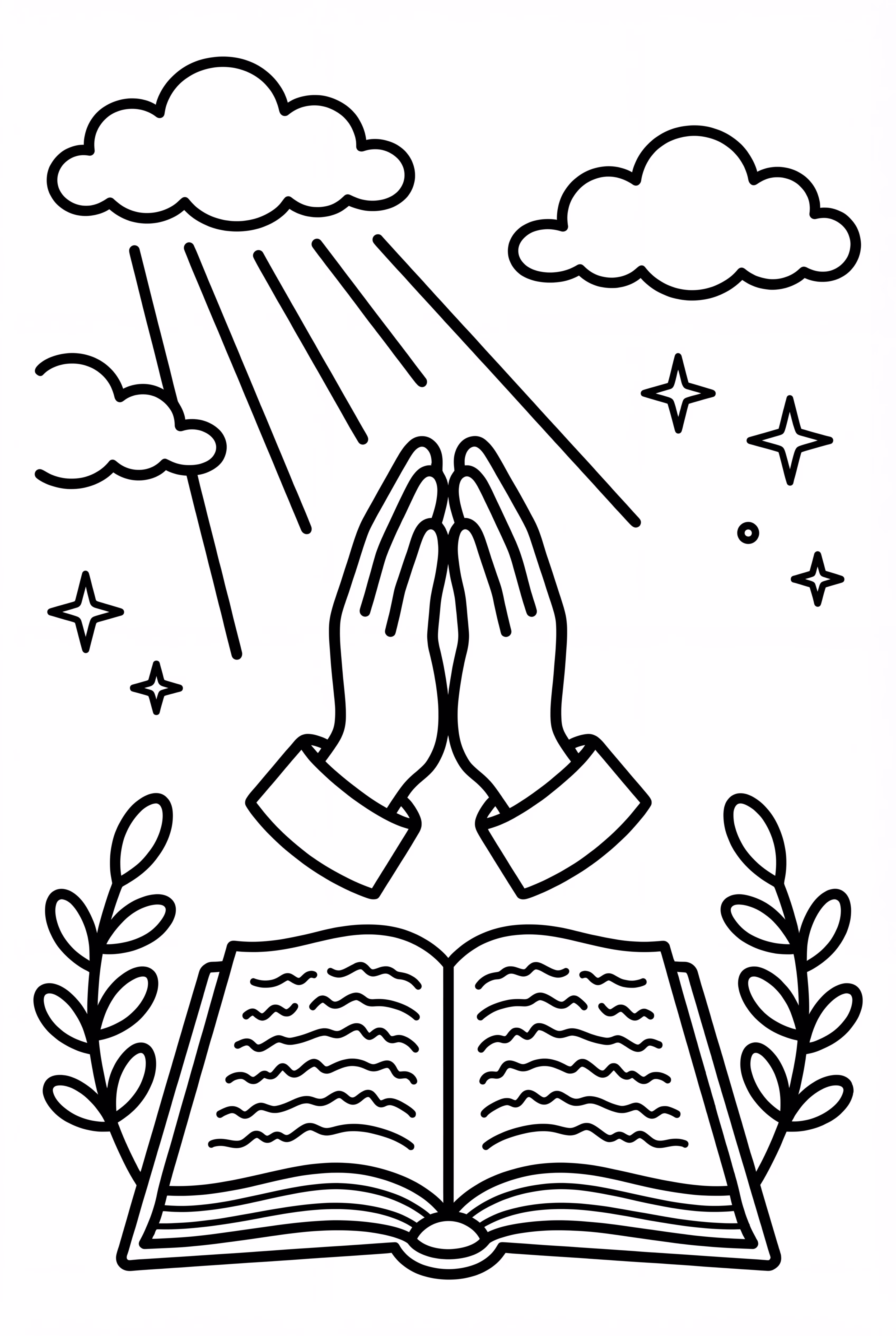 Bible Praying Hands Silhouette