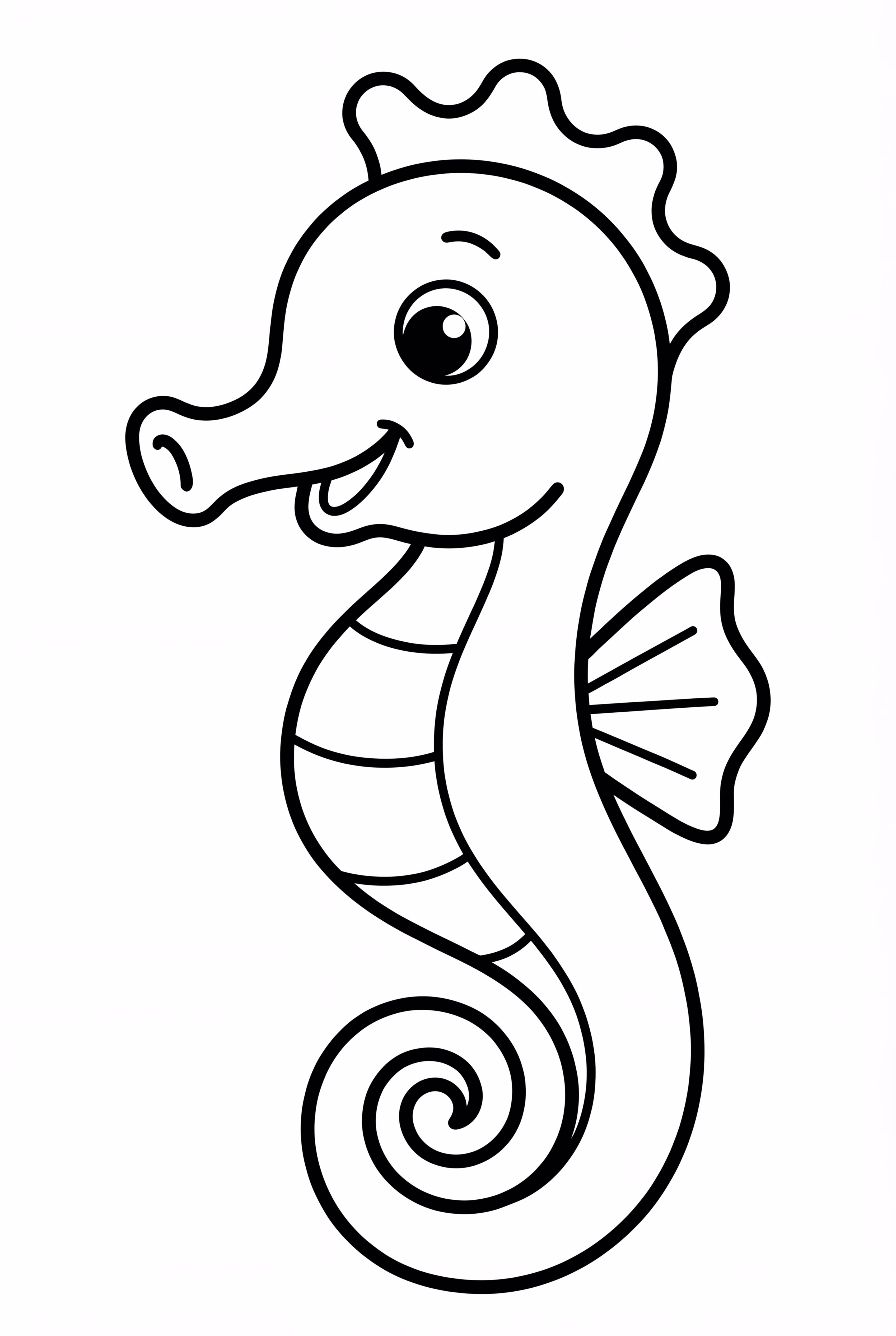 Grande Cavalo-marinho Feliz para Crianças Pequenas