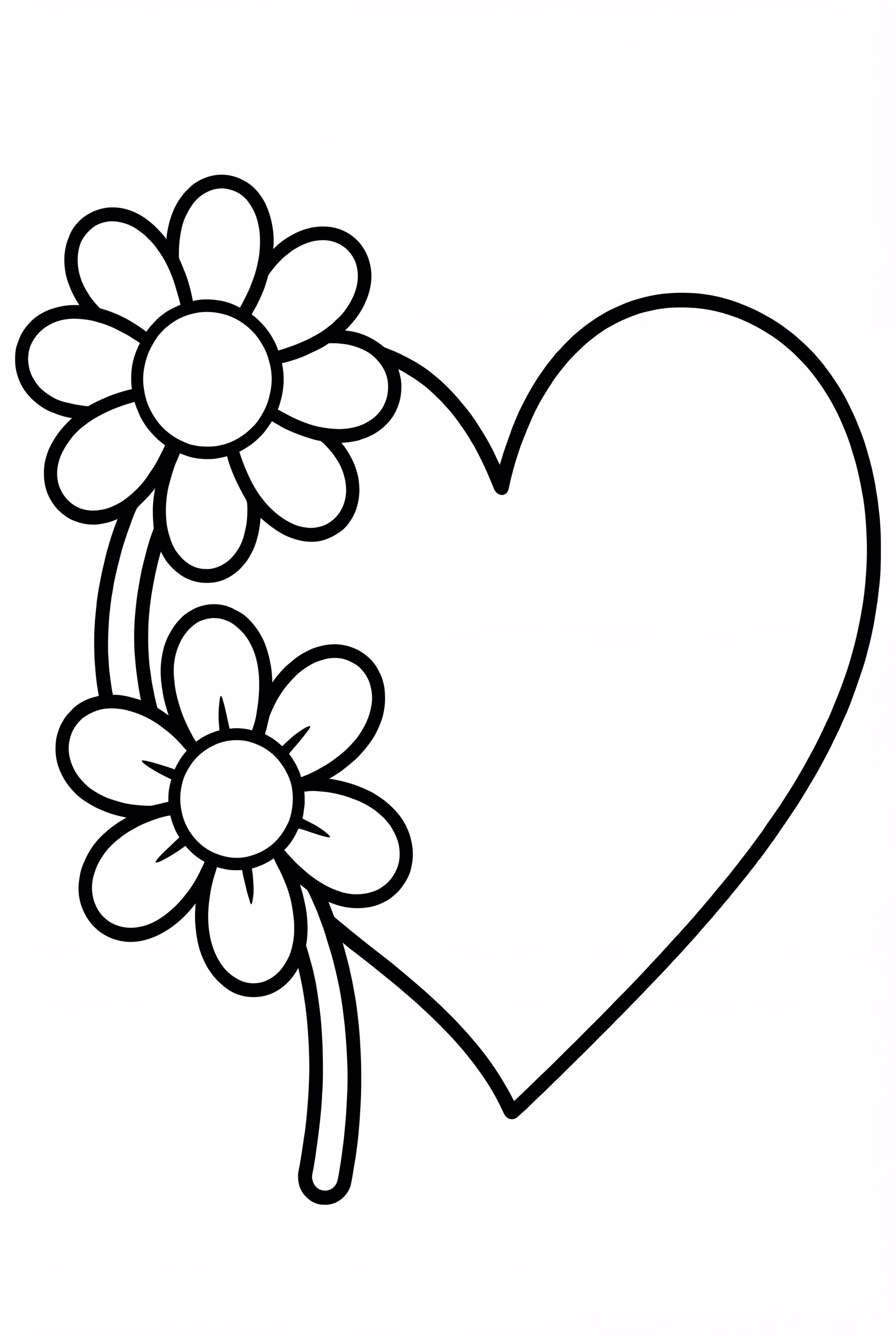 Große Herzen und Blumen