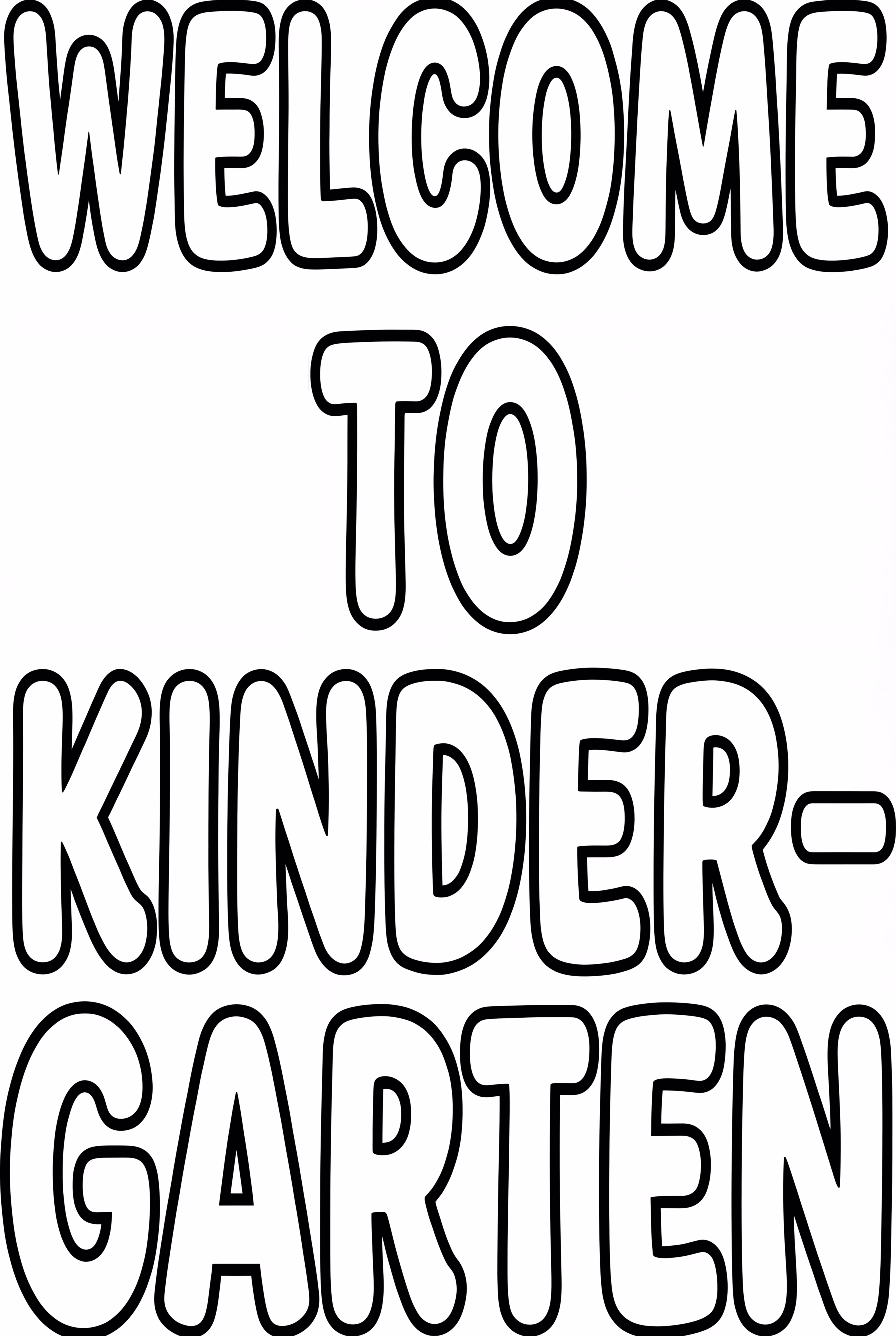 Big Letters For Welcome To Kindergarten