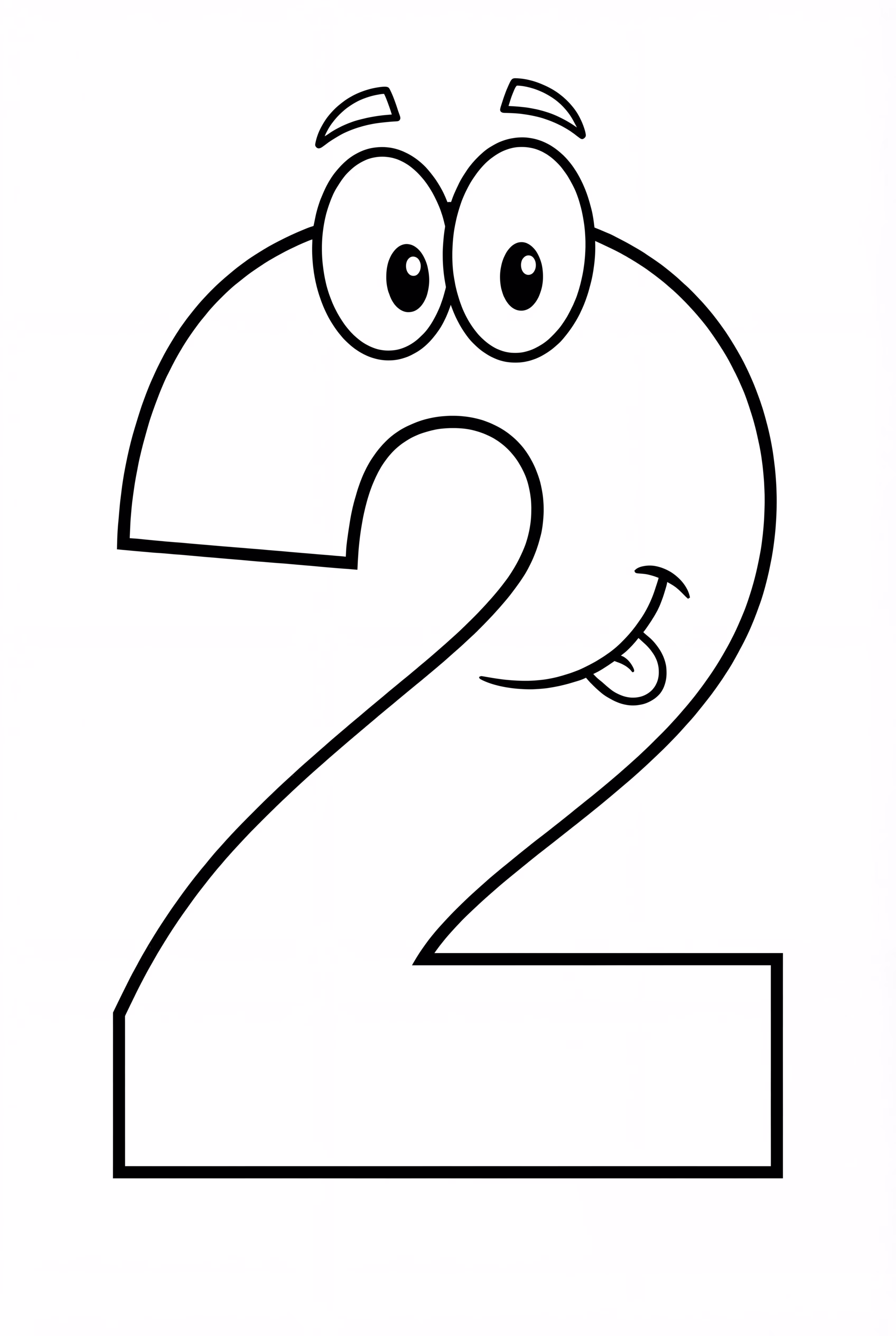 Big Number Two With Eyes