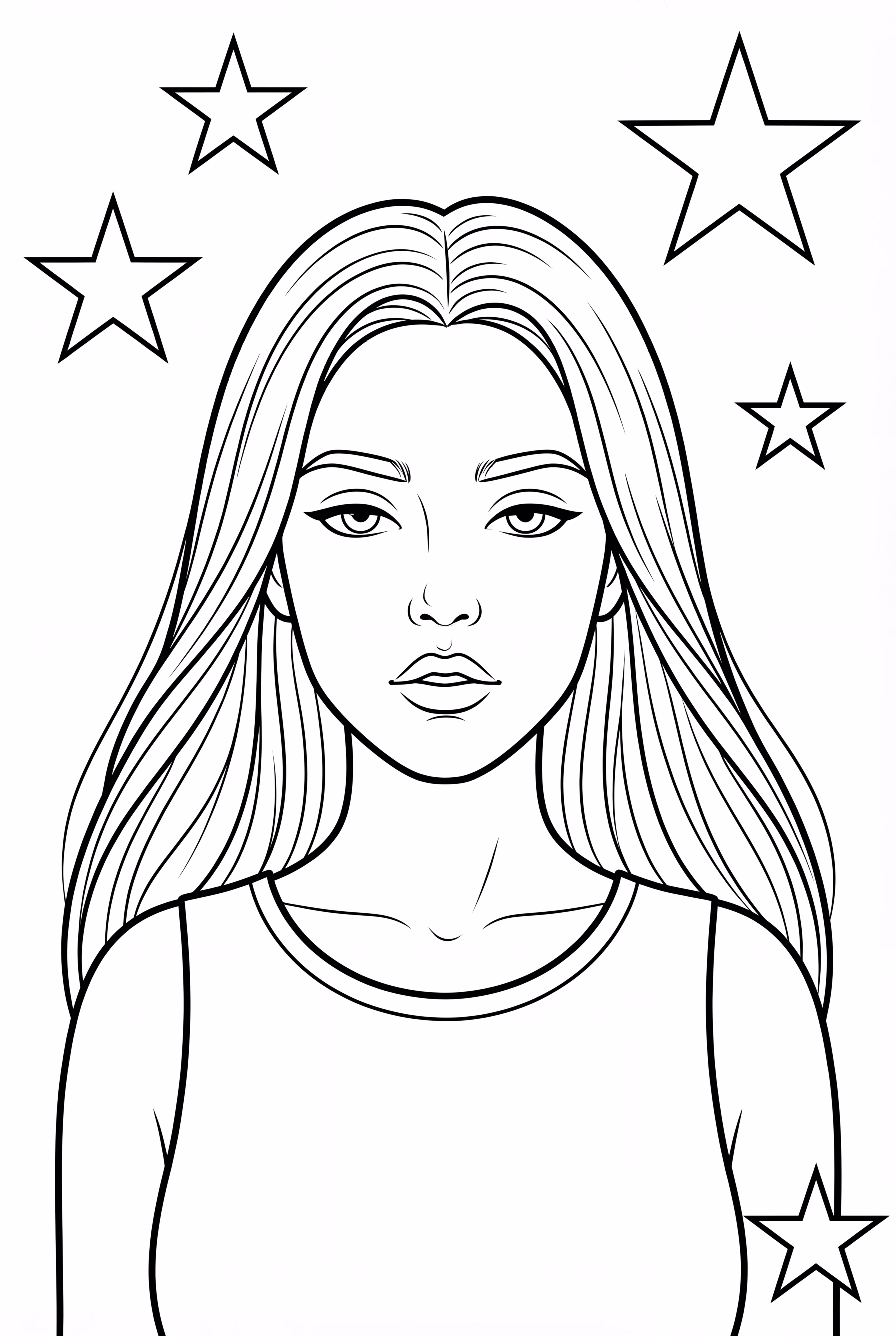 Billie Eilish Face With Stars