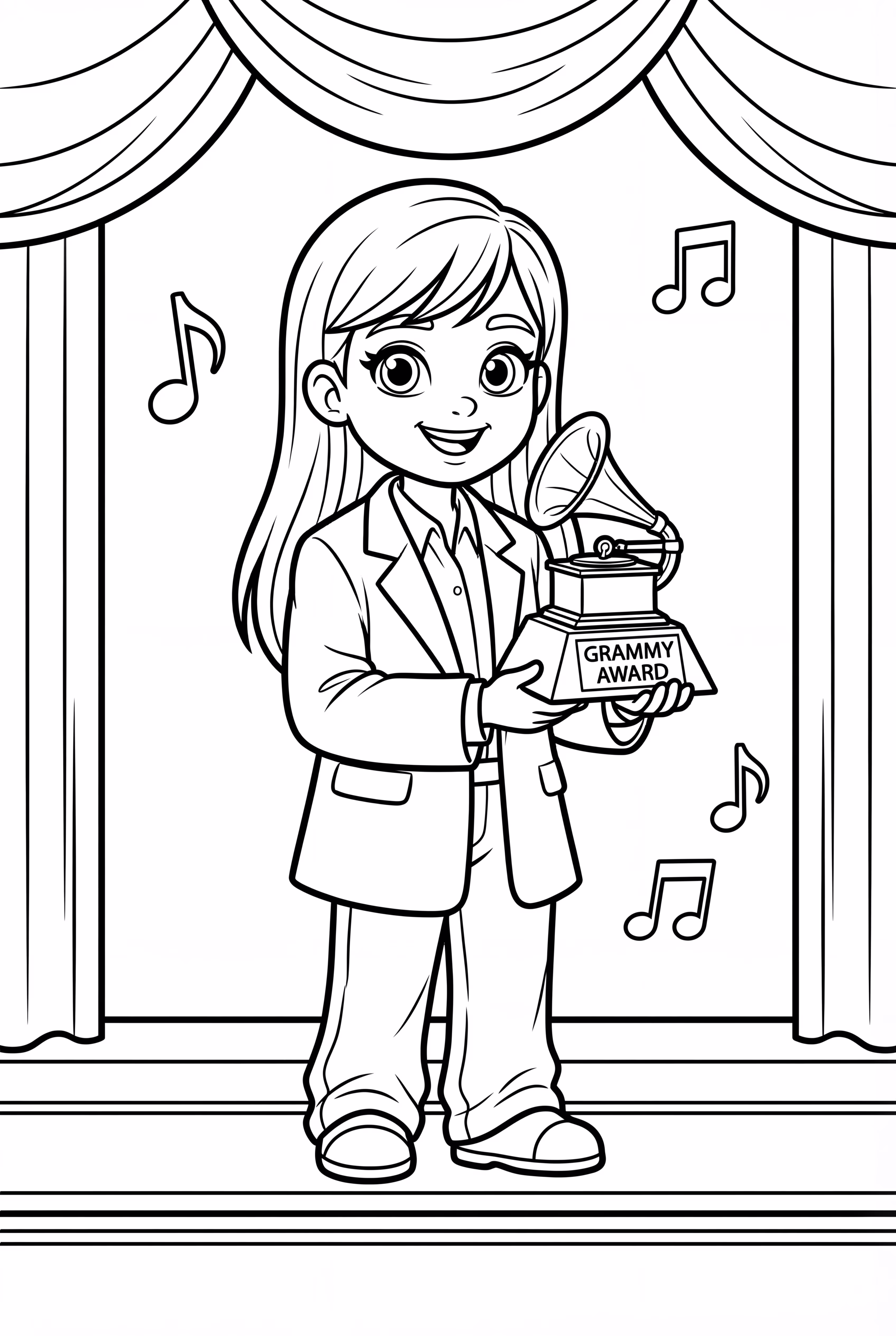 Billie Eilish Holding A Grammy Award