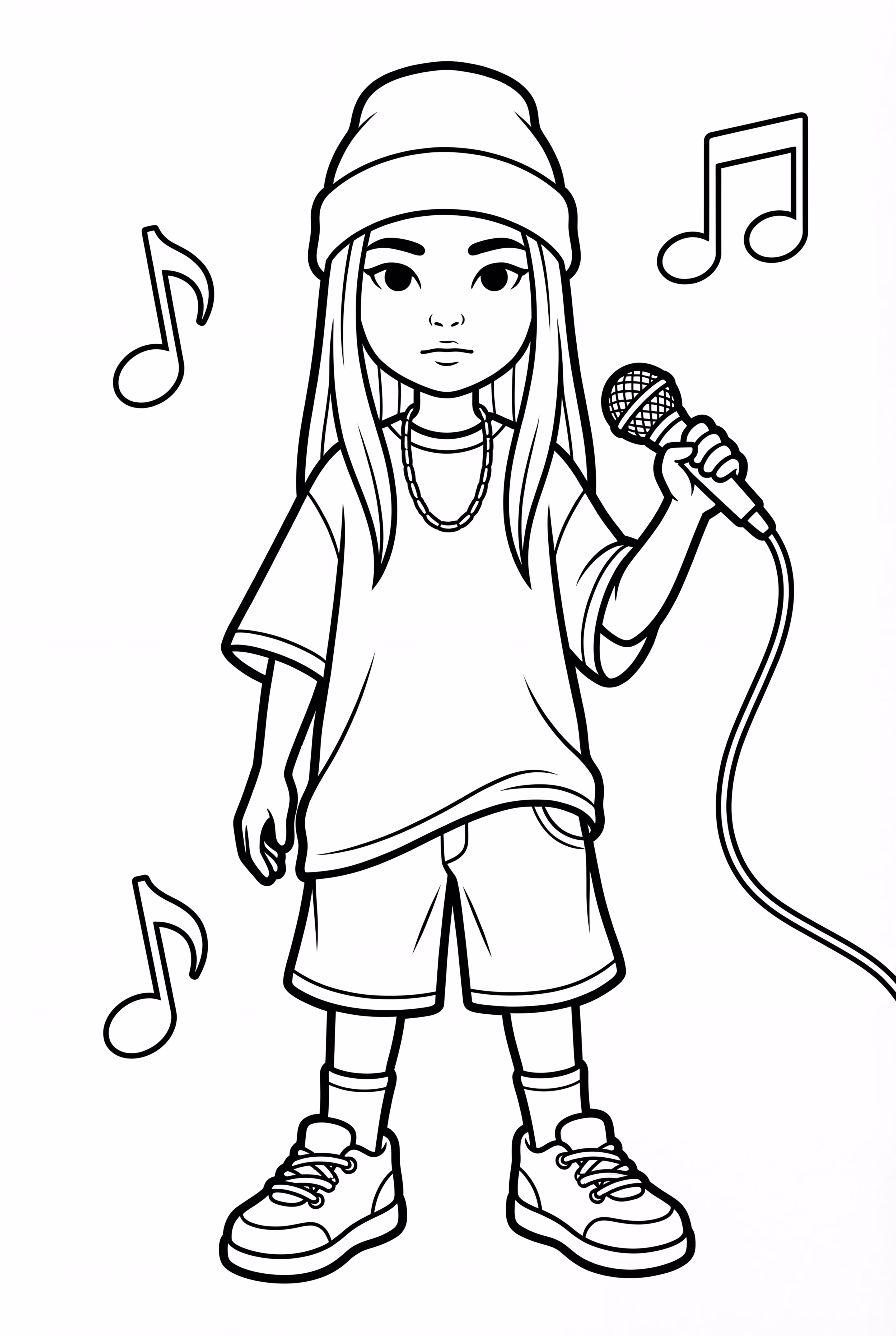 Billie Eilish dans sa pose signature