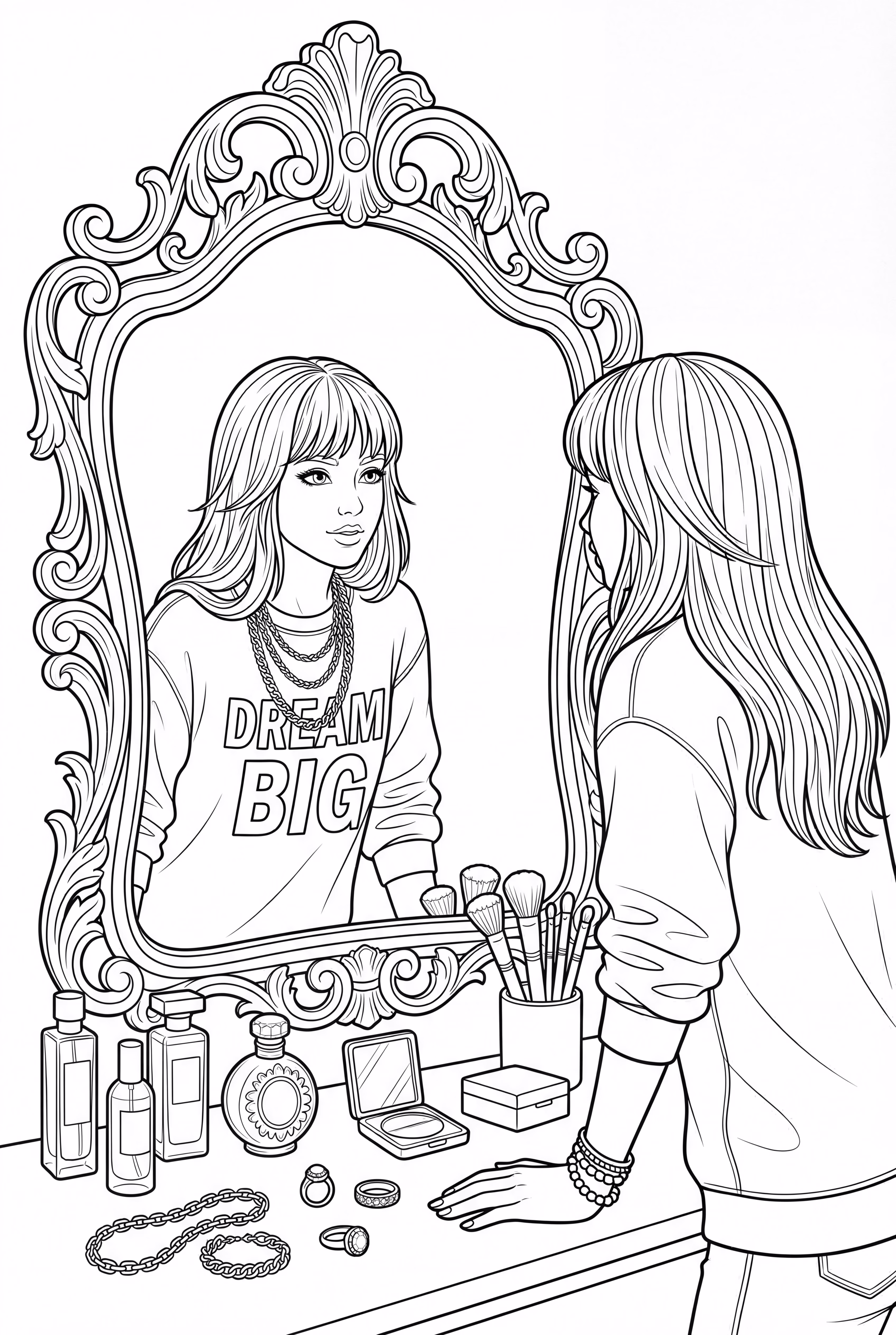 比莉·艾利什照镜子