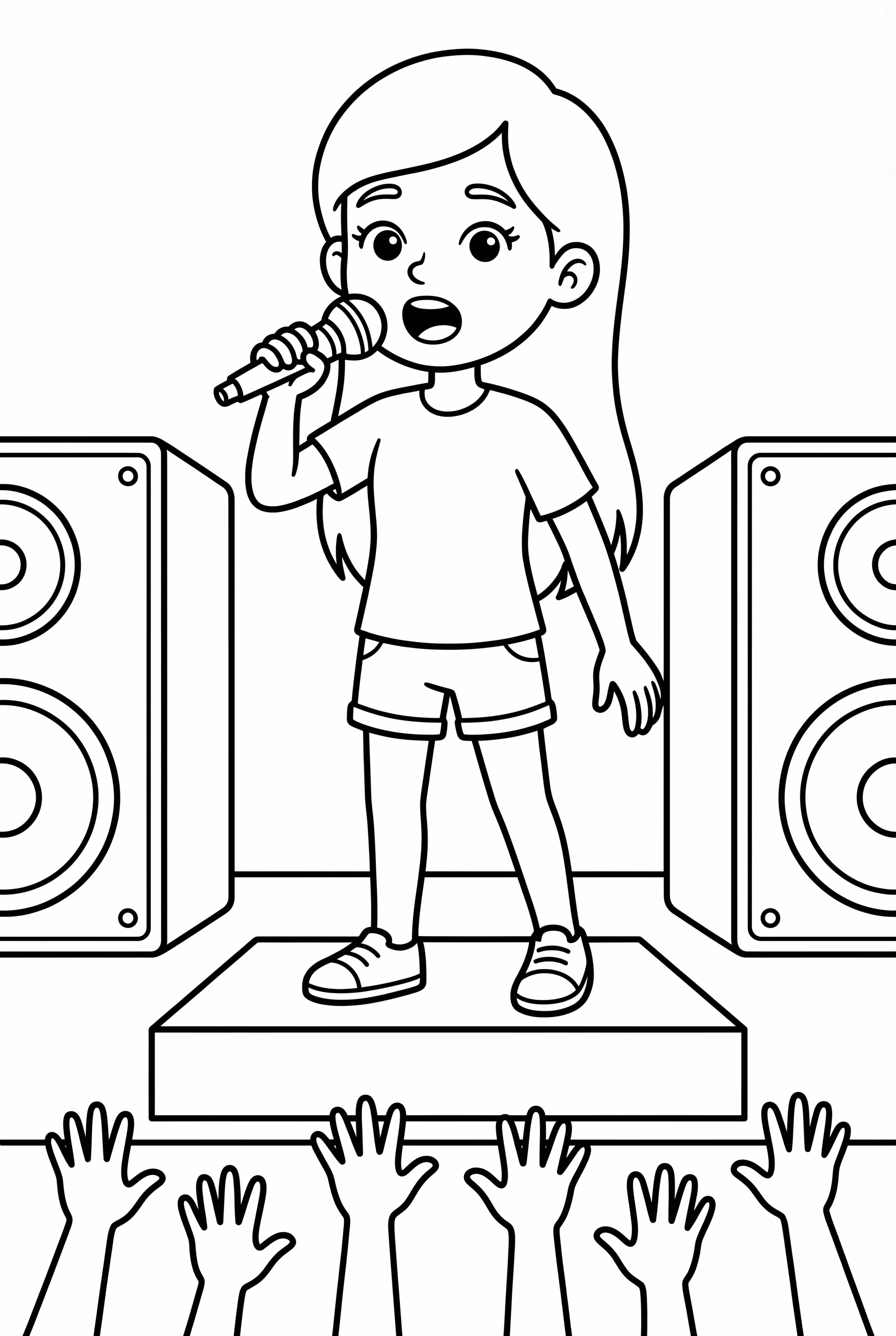 Billie Eilish chantant dans un microphone