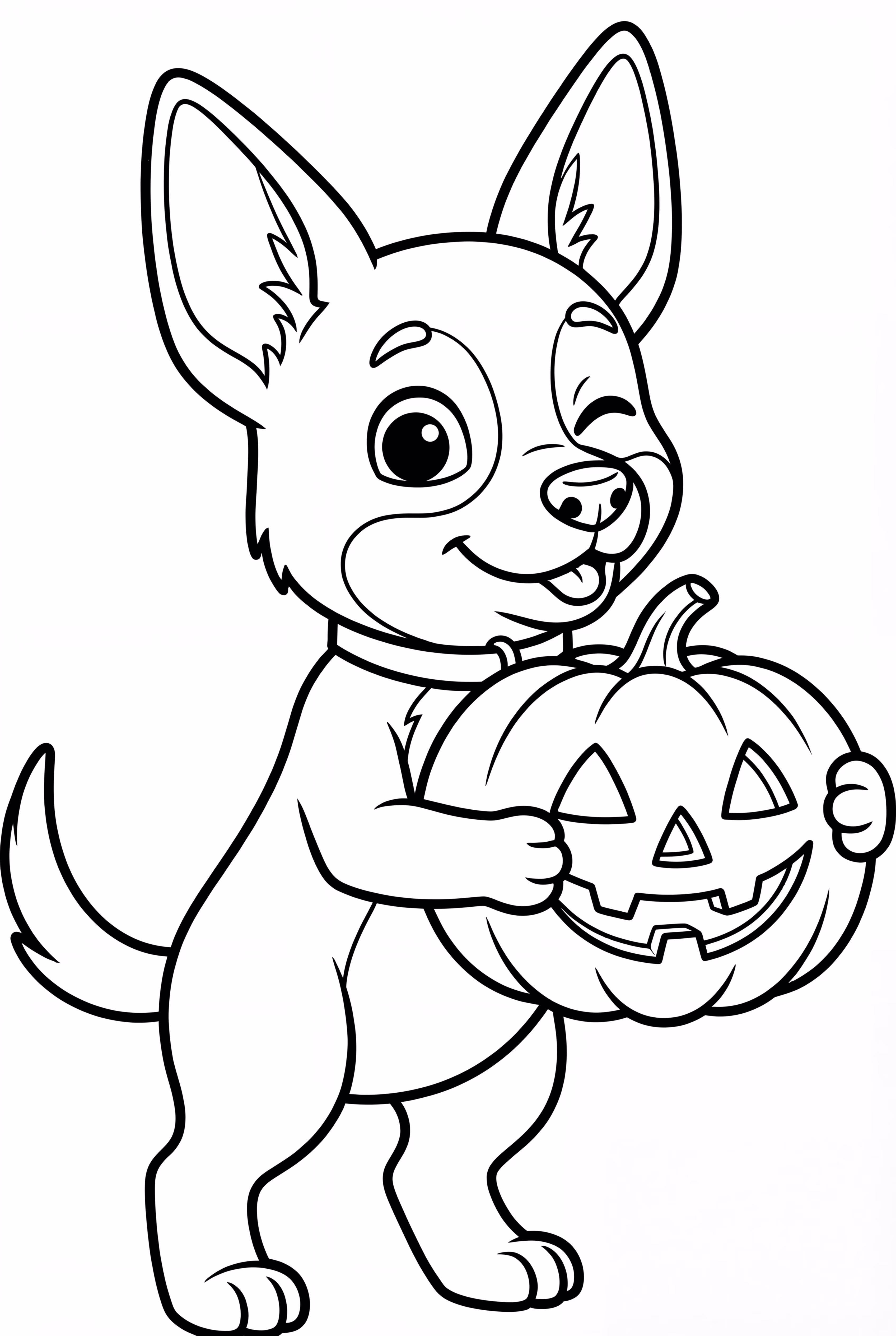 Bingo Holding One Bluey Halloween Pumpkin