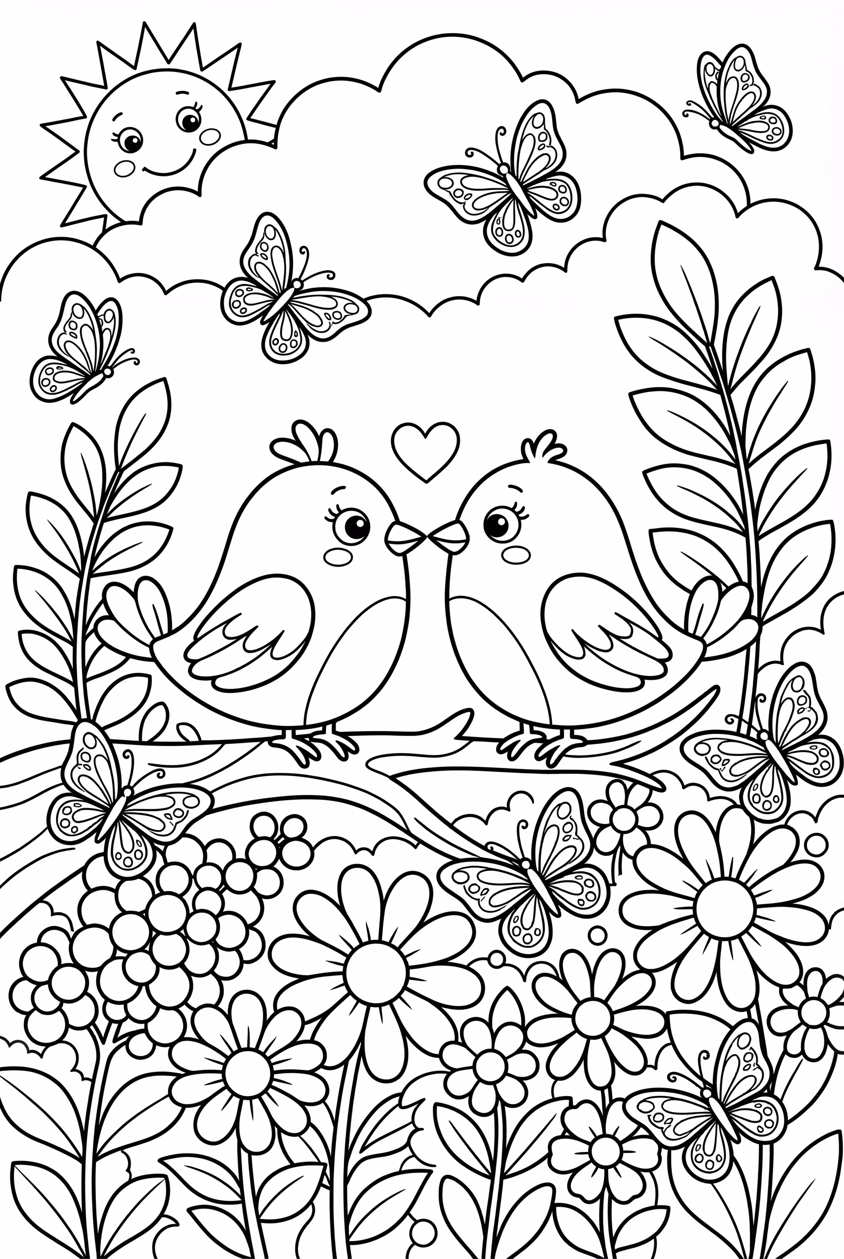 Birds and flowers