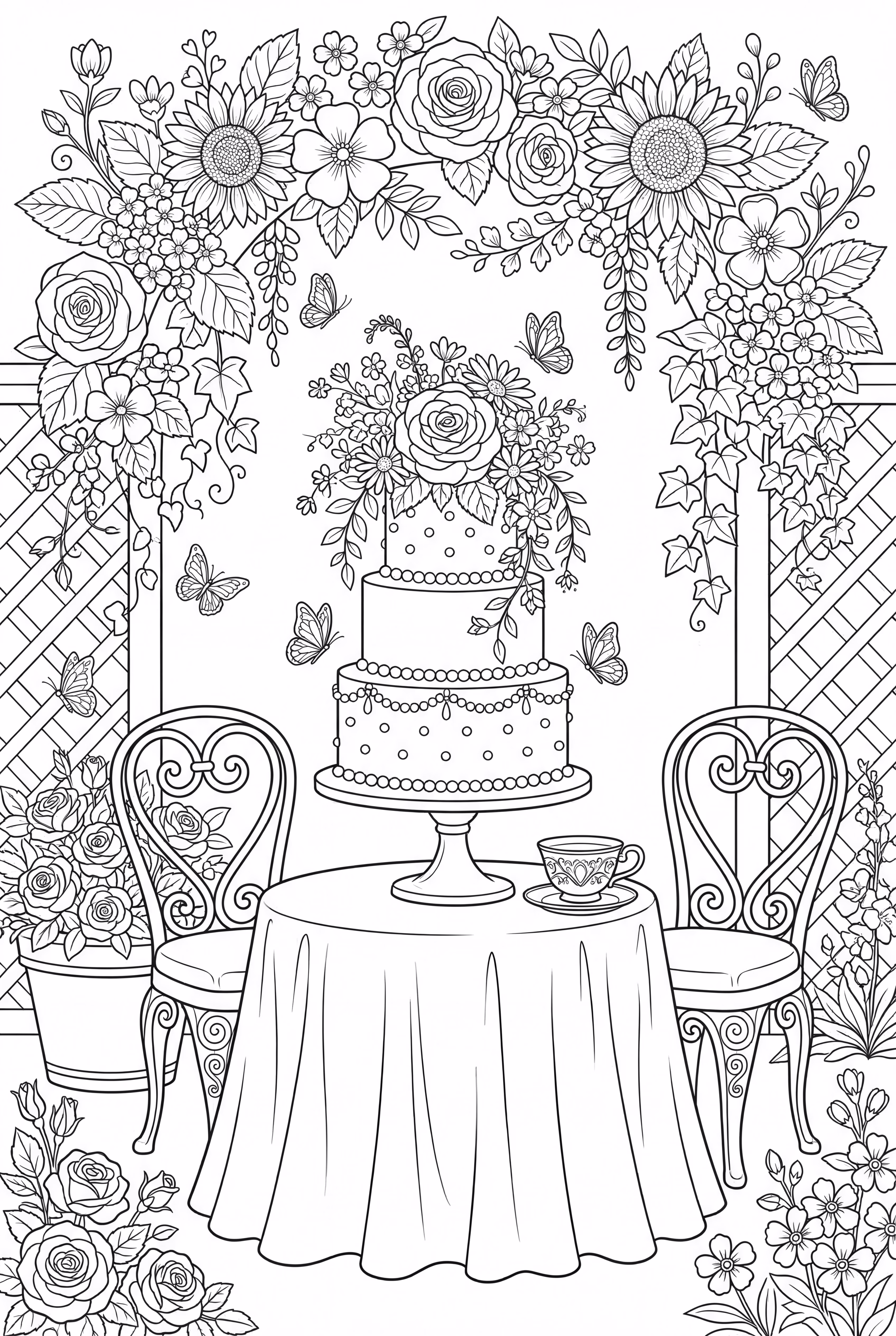 Fête d'anniversaire avec gâteau