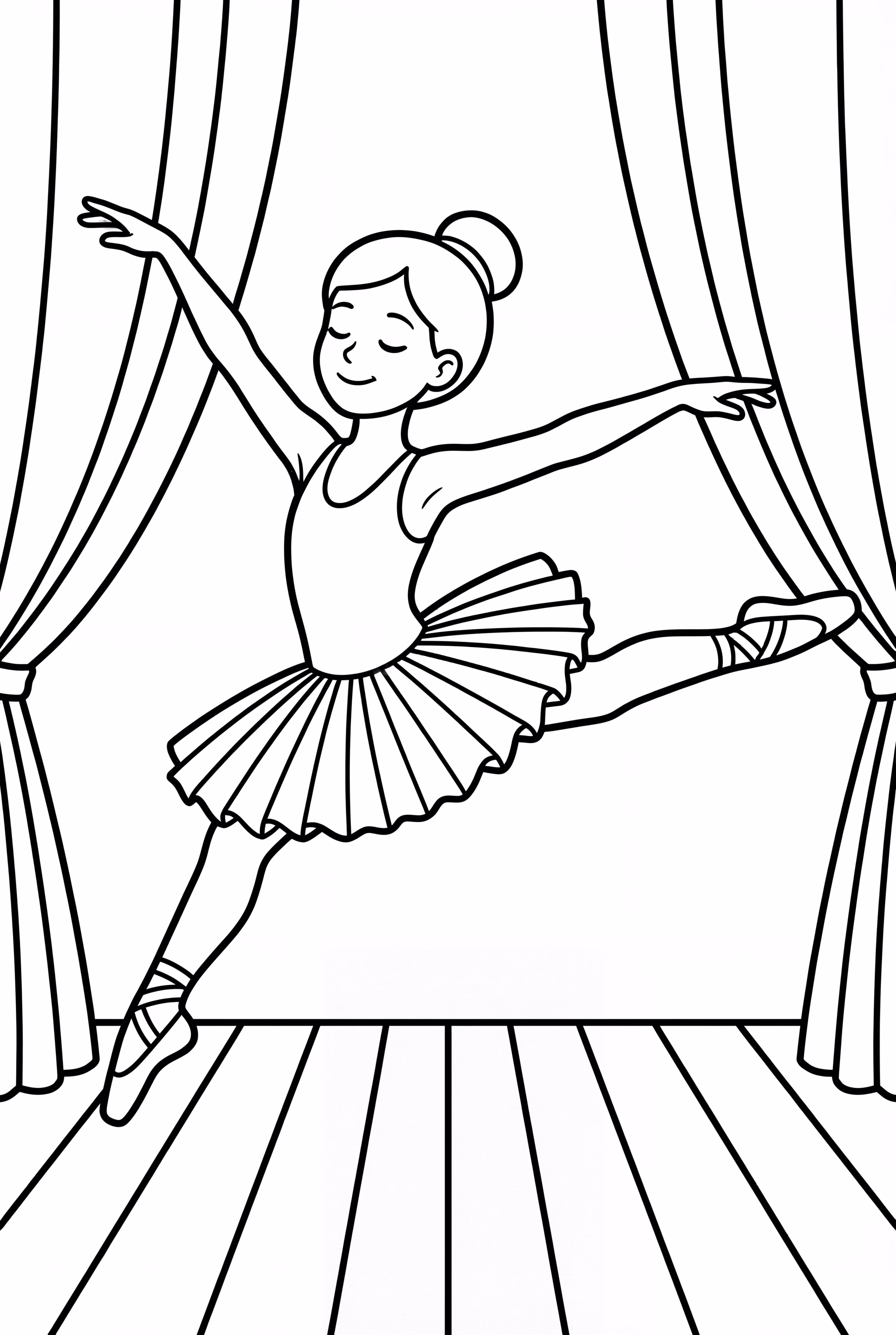 Black Ballerina in a Graceful Leap