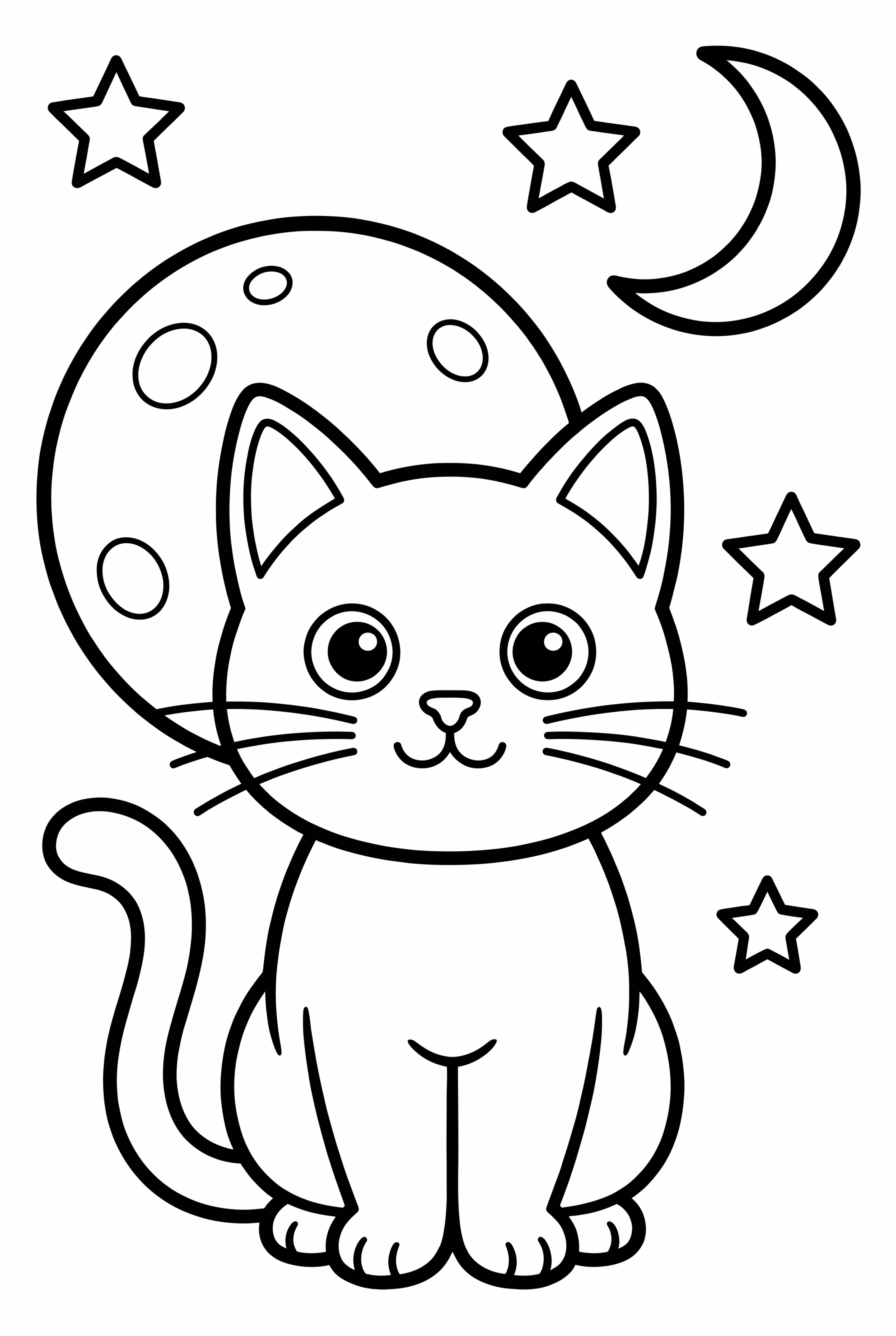 Black Cat Under Full Moon