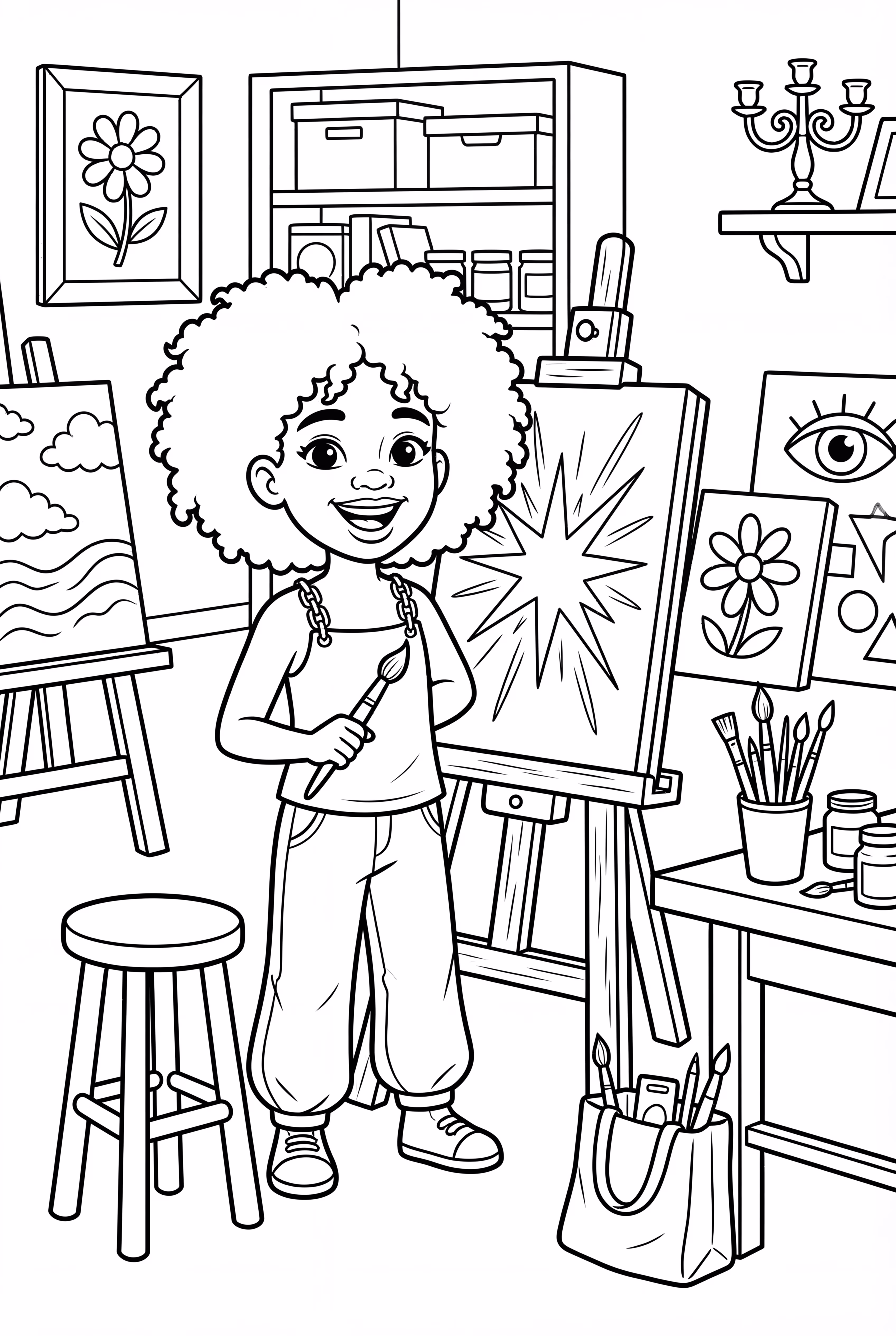 Schwarzes Mädchen, das ihre kreative Seite entdeckt - 2