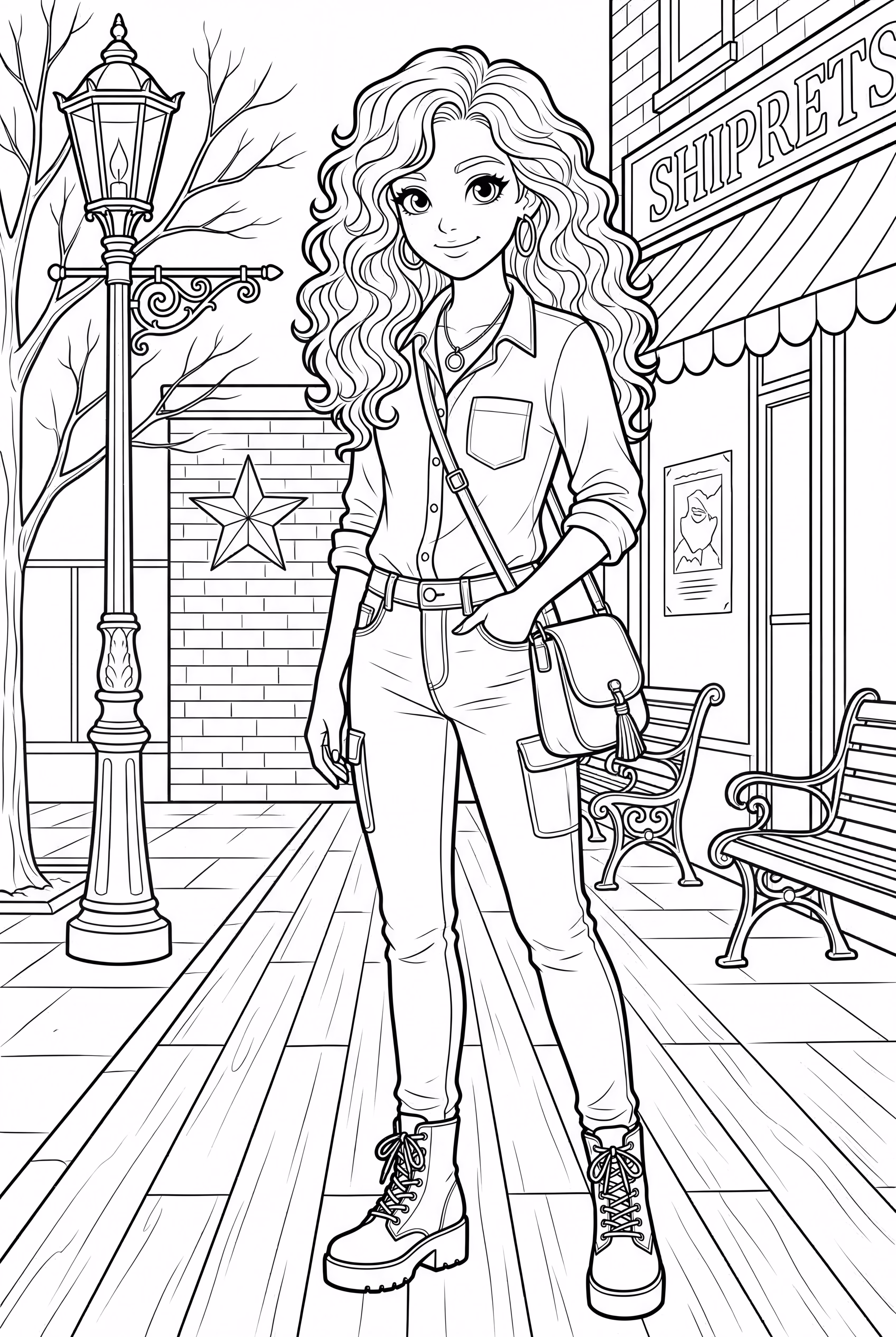 Menina Negra em uma Cena de Rua Fashionável-2