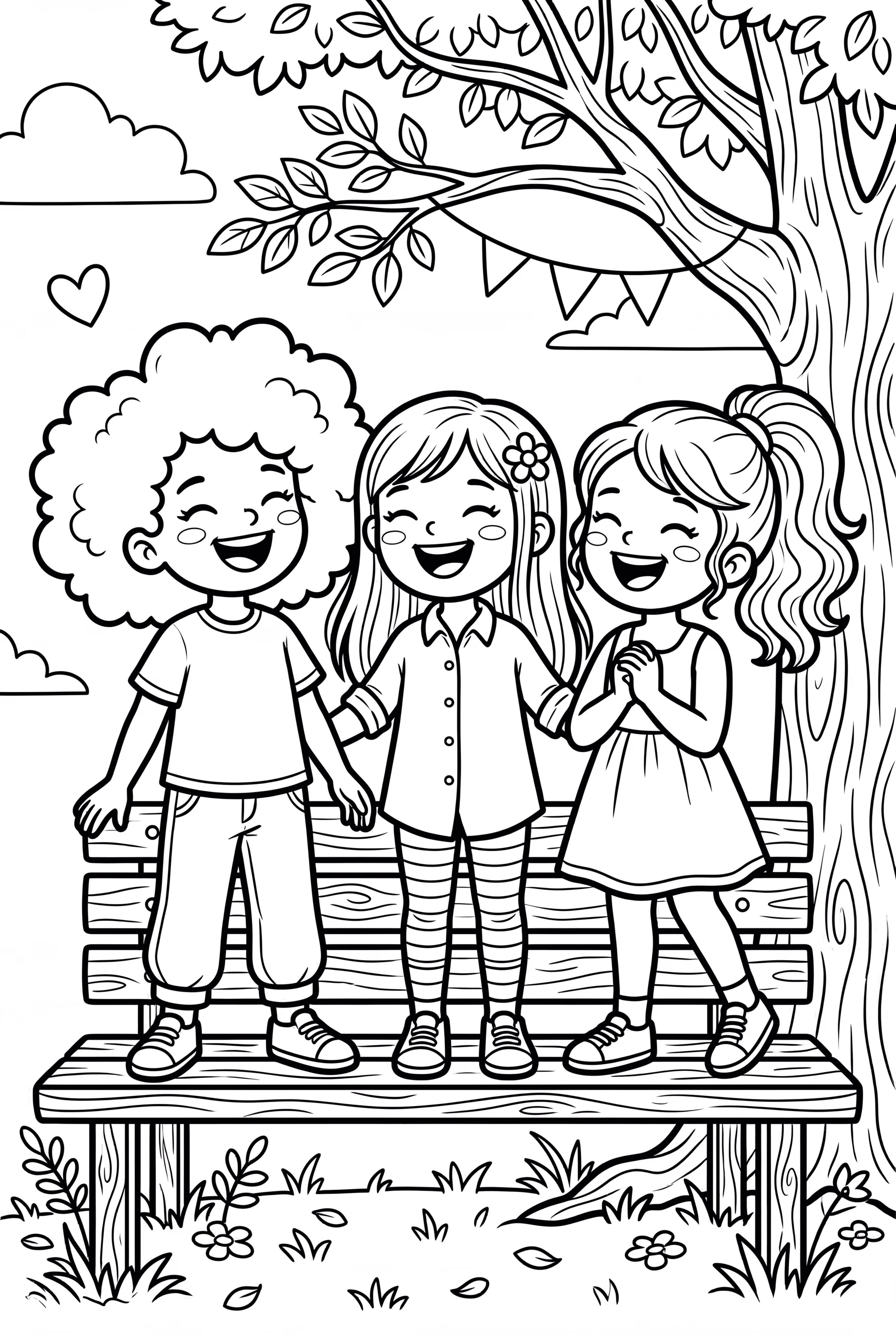 Black Girl Laughing with Her Best Friends