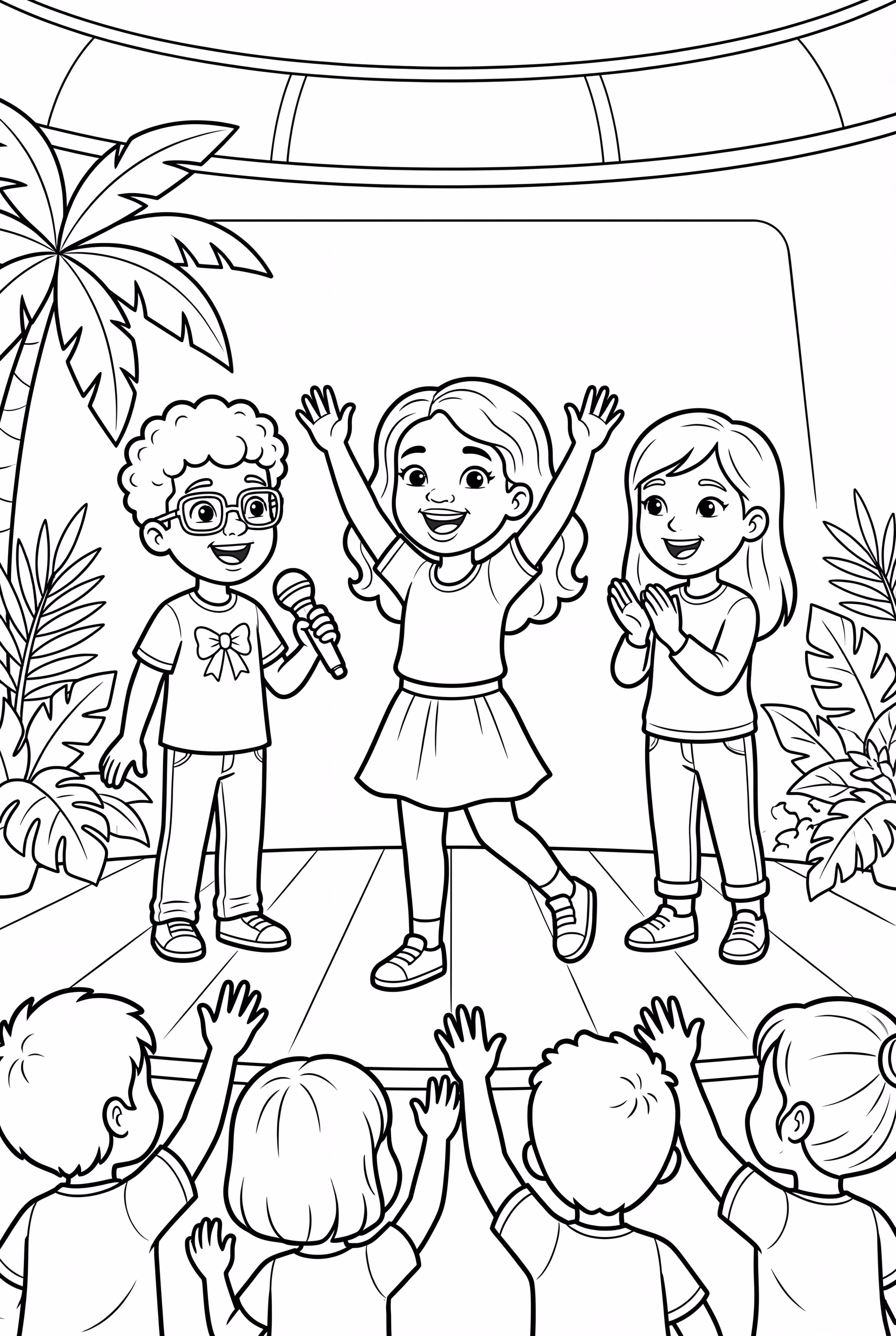 Black Girl Supporting Friends at a Show