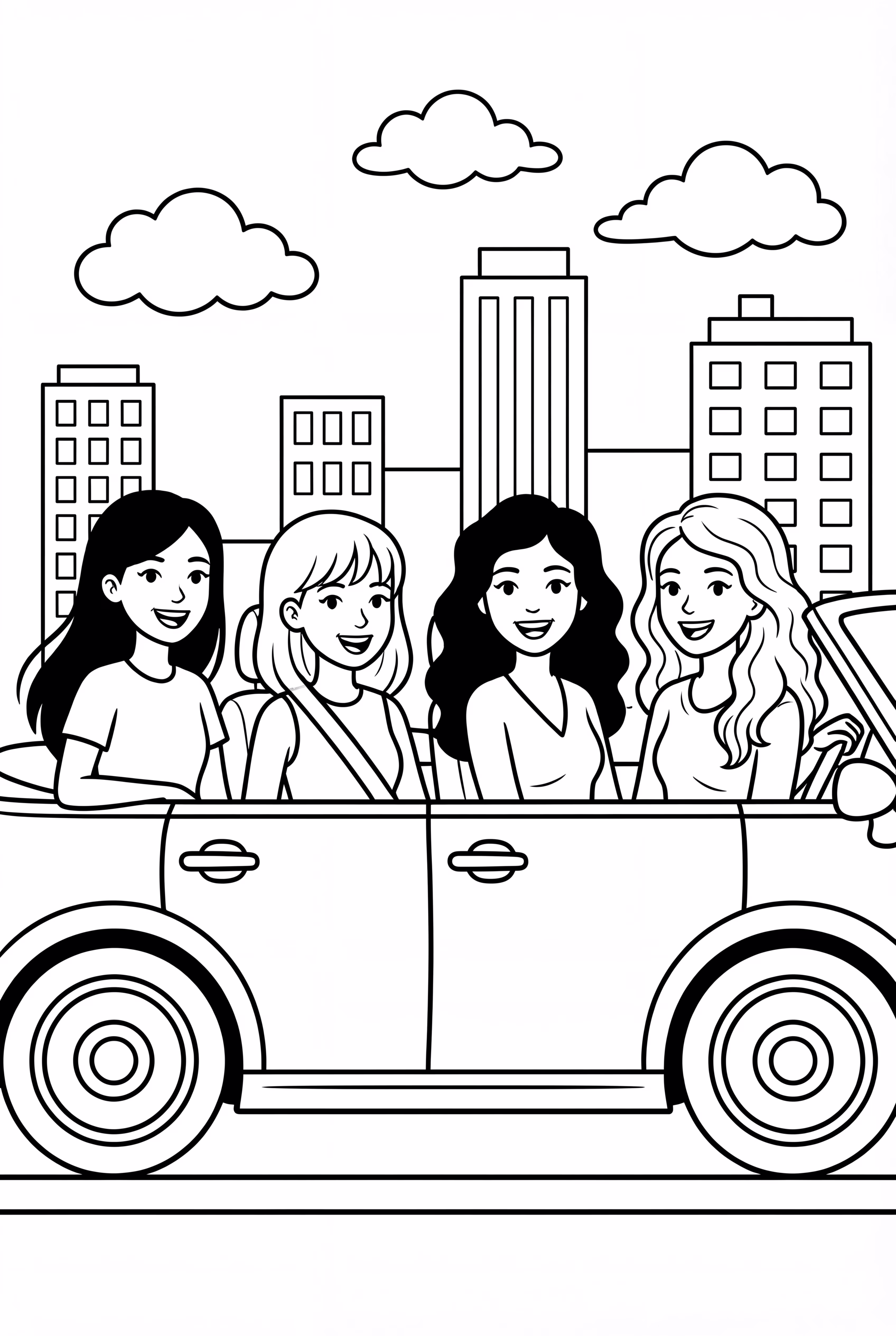 Grupo Blackpink em um Carro Conversível