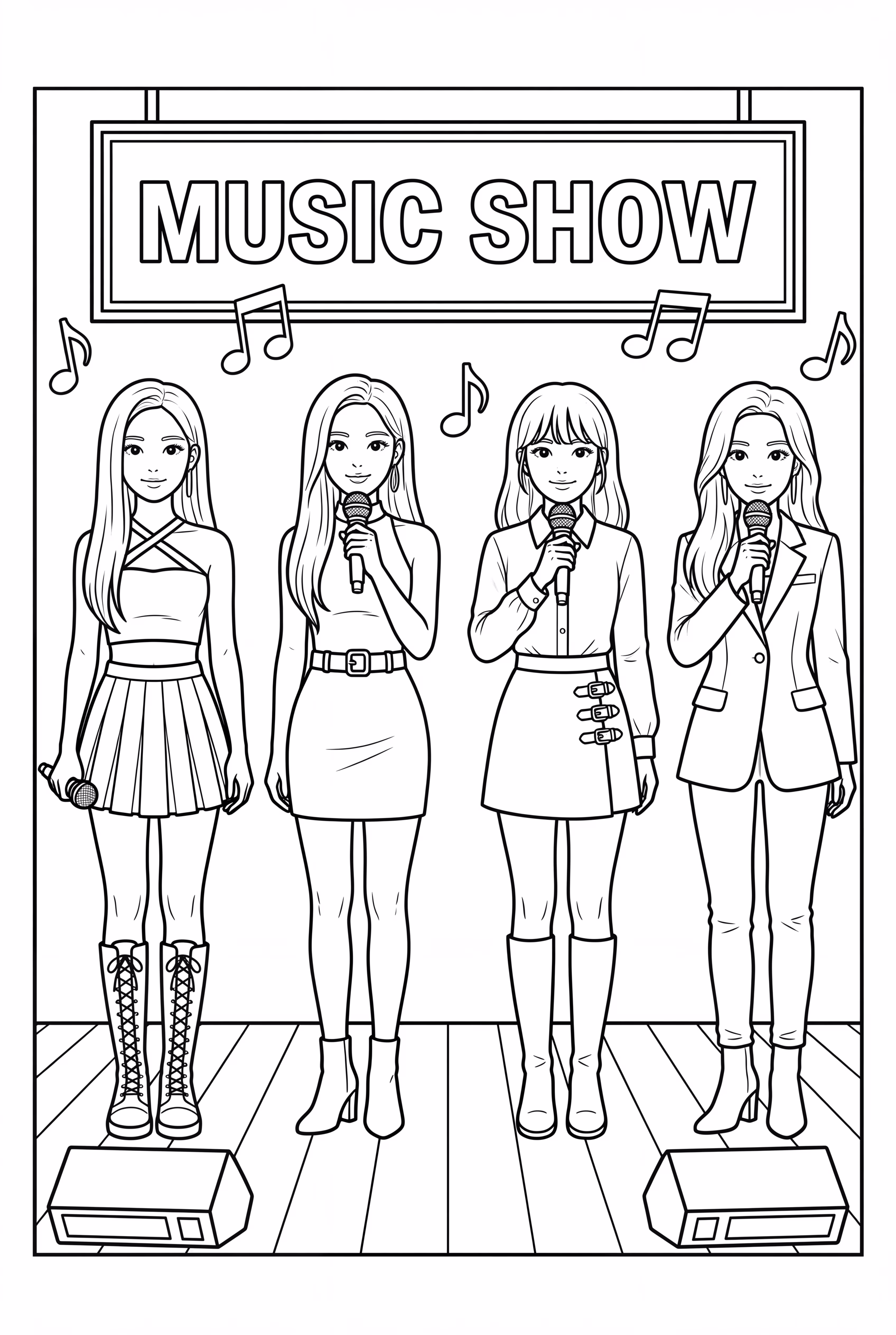 Grupo Blackpink em um Palco de Show de Música