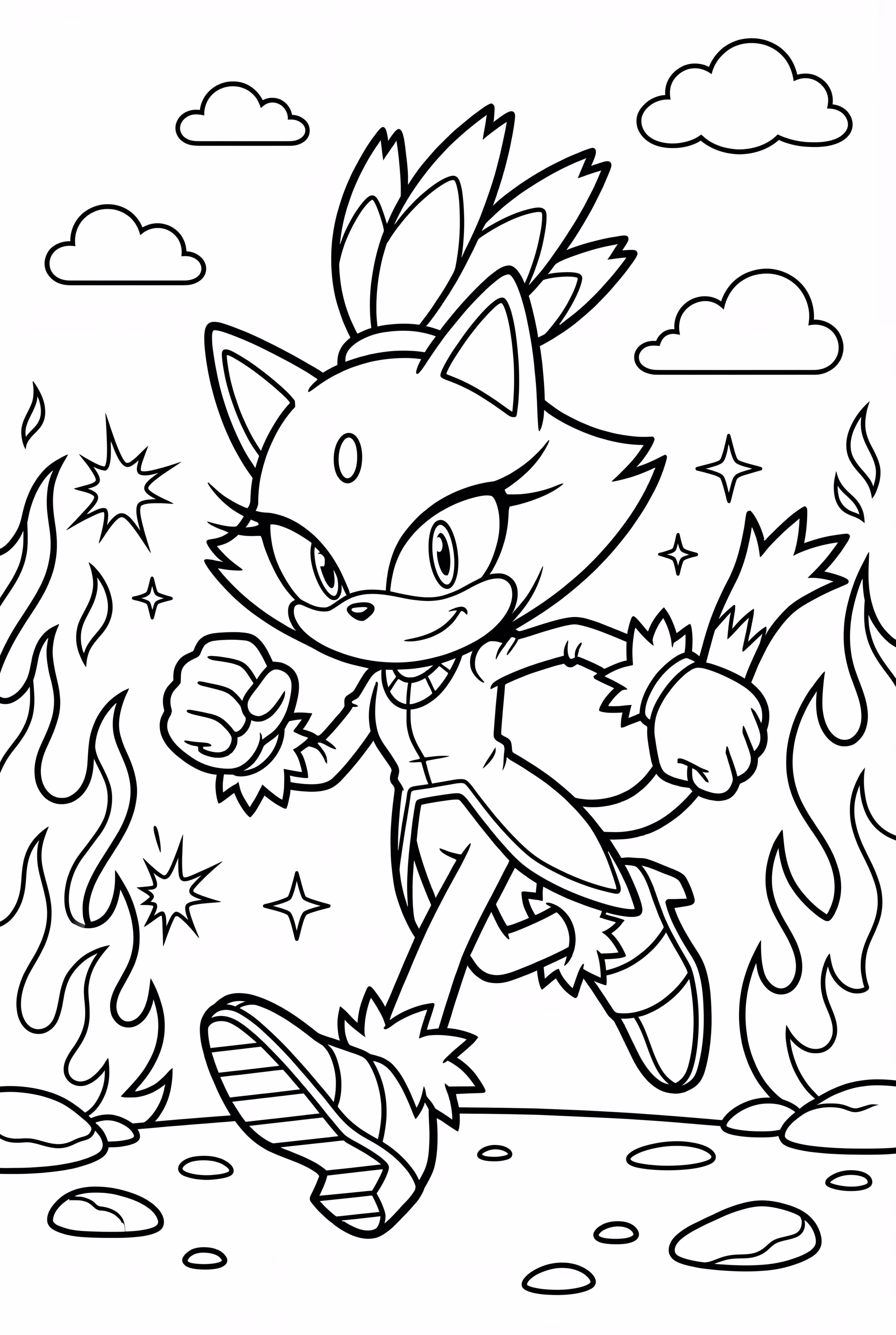 Blaze The Cat With Fire Trail