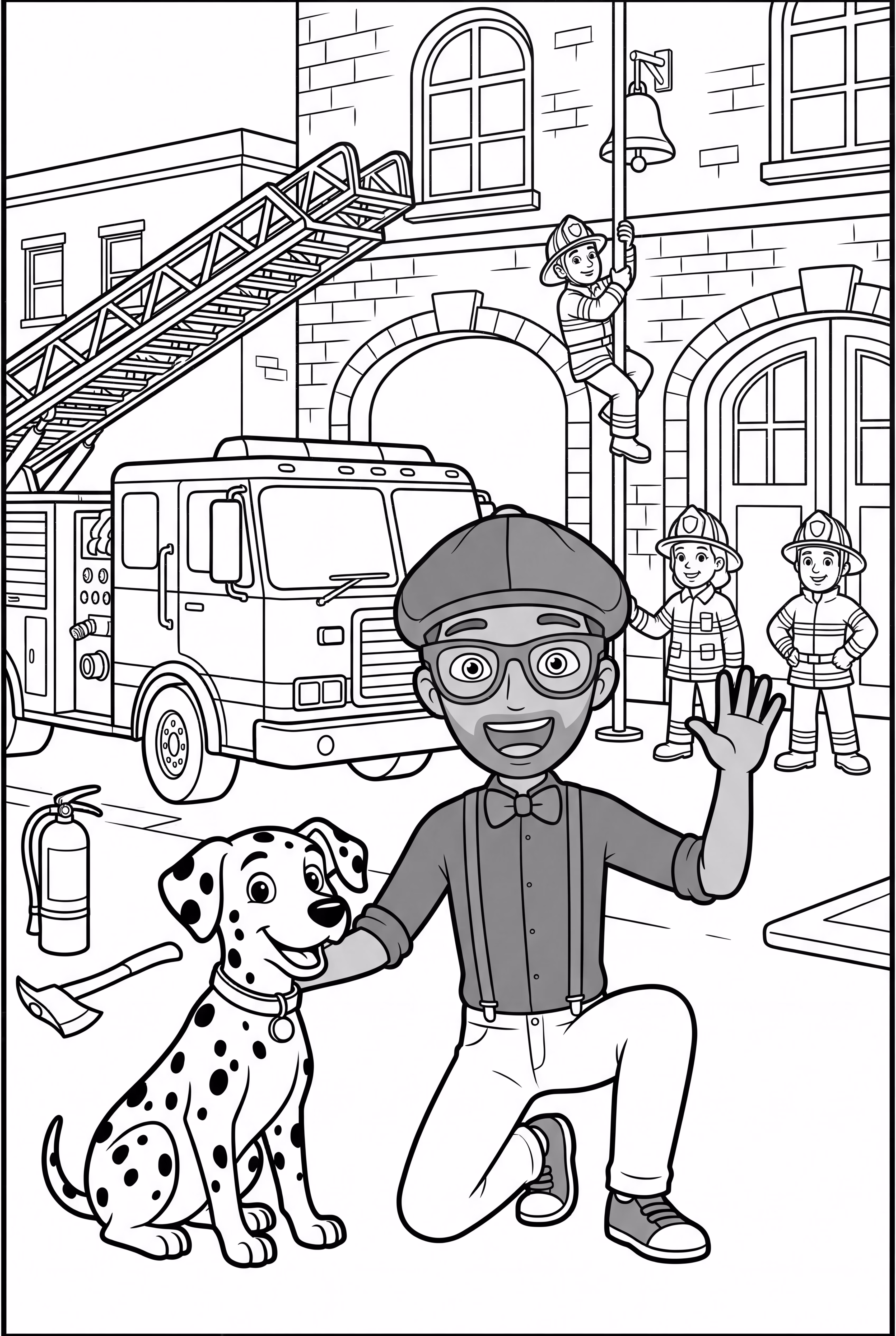 Blippi At A Bustling Fire Station