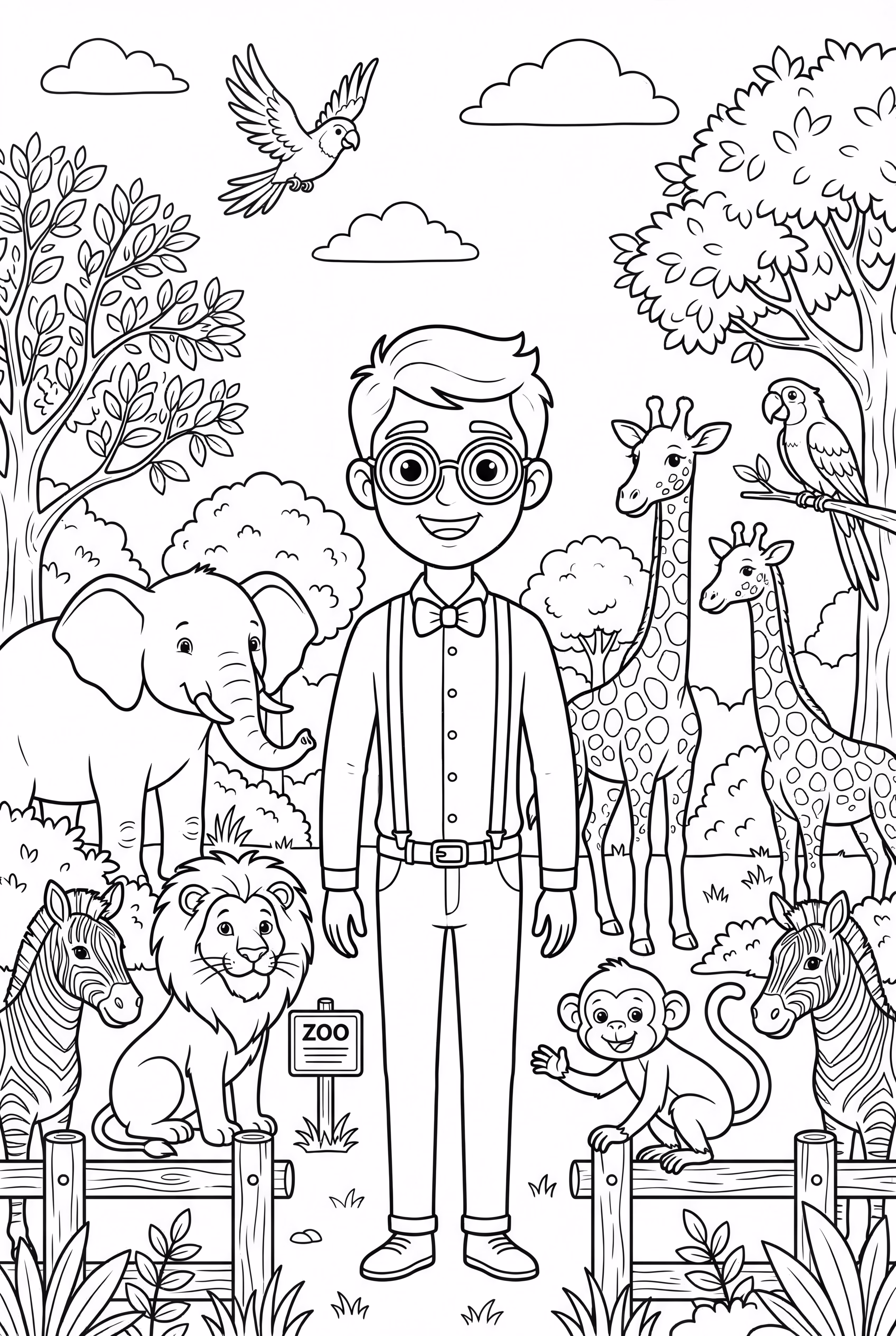 Blippi At The Zoo With Many Animals