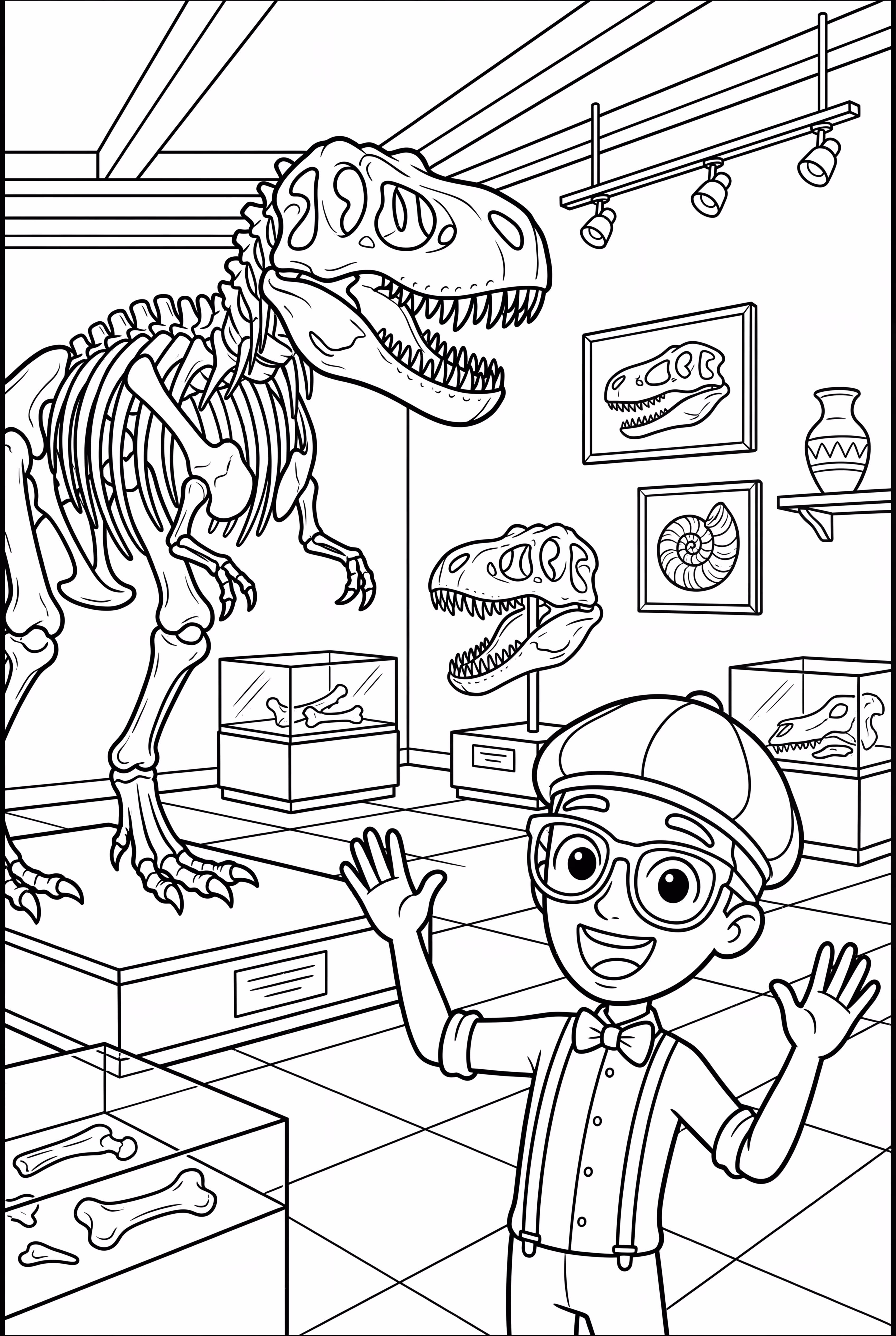 Blippi Inside A Dinosaur Museum